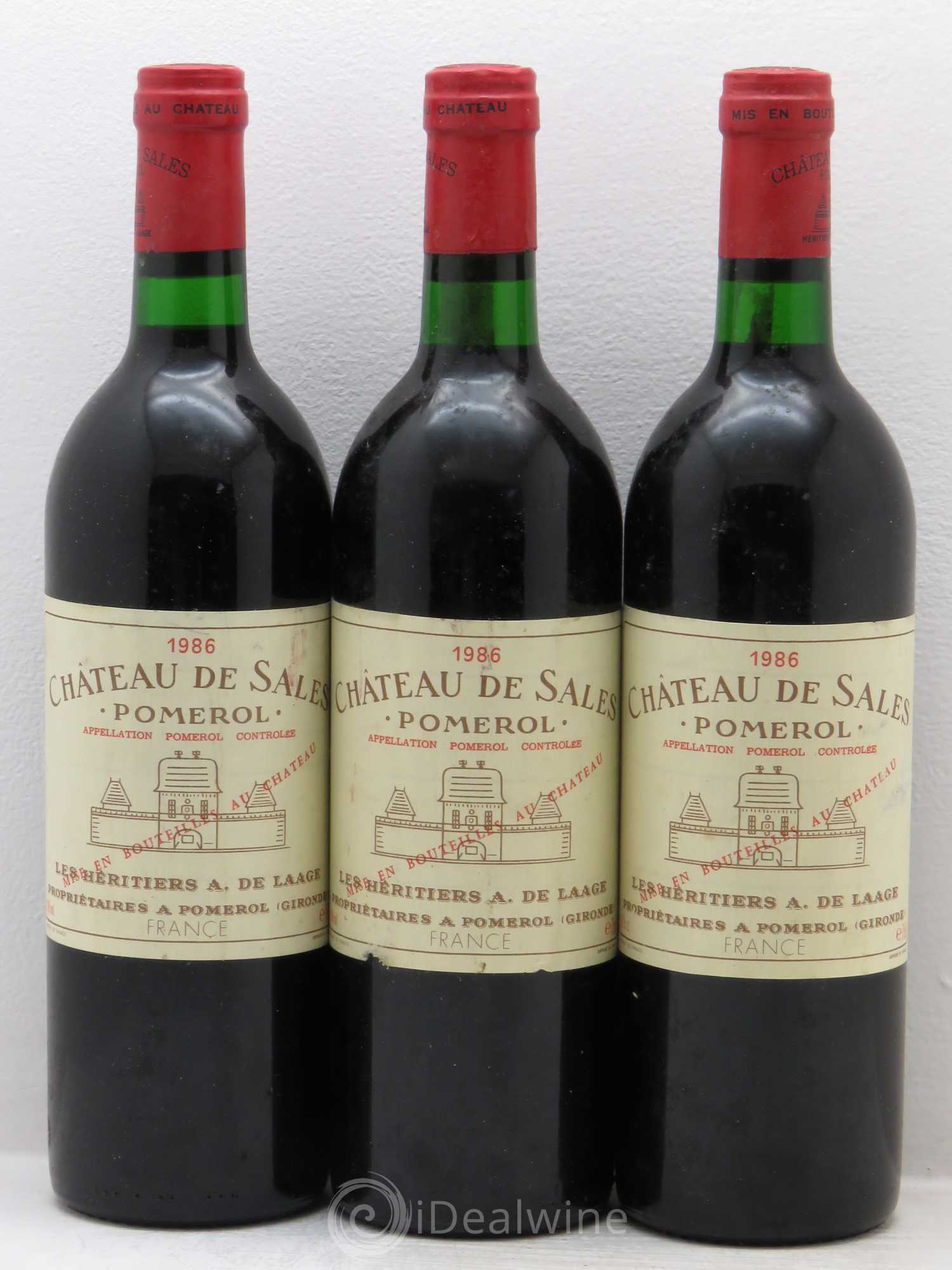 Château de Sales 1986 - Lot de 3 bouteilles - 0