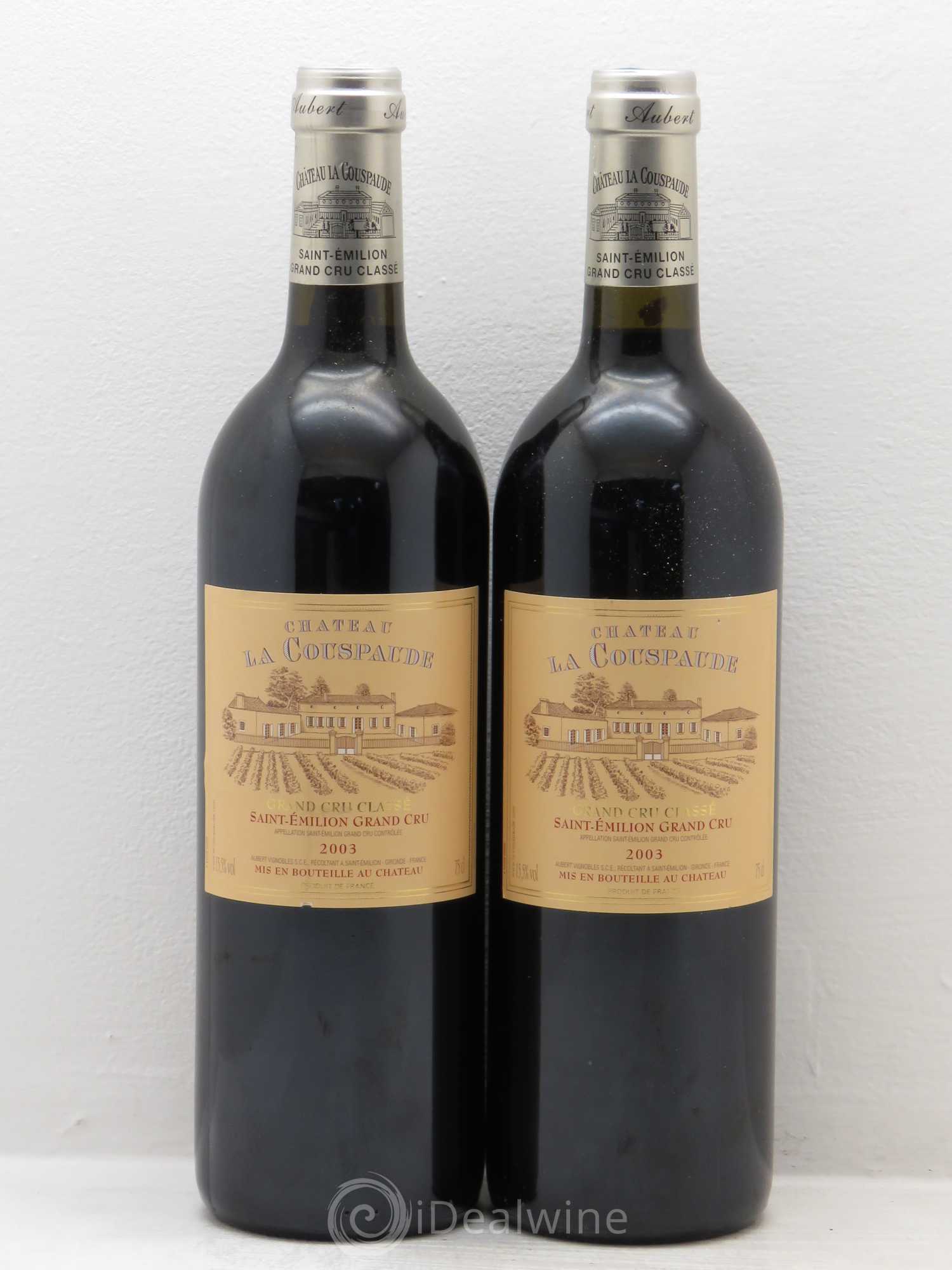 Château la Couspaude Grand Cru Classé 2003 - Lot de 2 bouteilles - 0