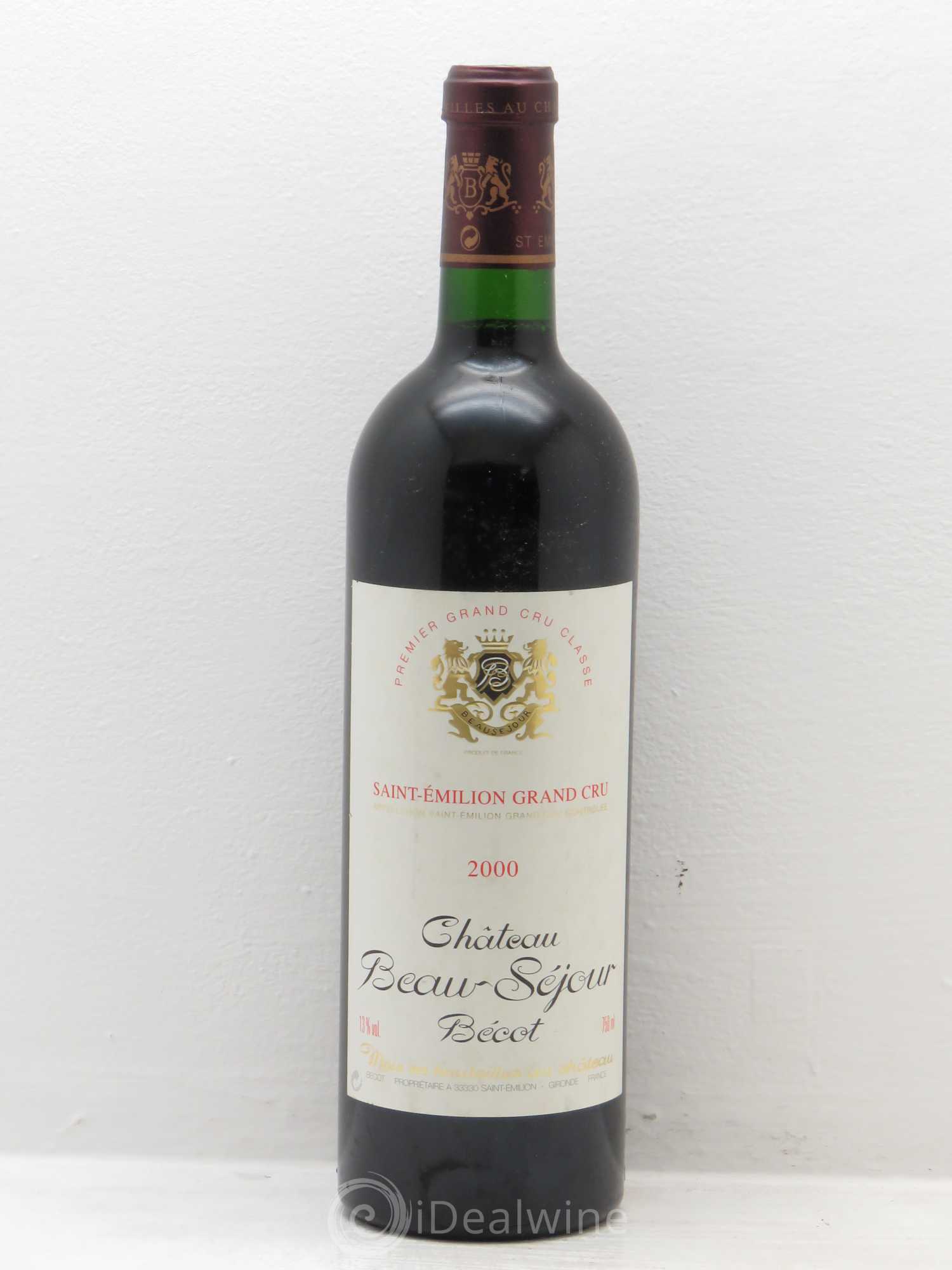 Château Beau-Séjour Bécot 1er Grand Cru Classé B 2000 - Lot de 1 bouteille - 0