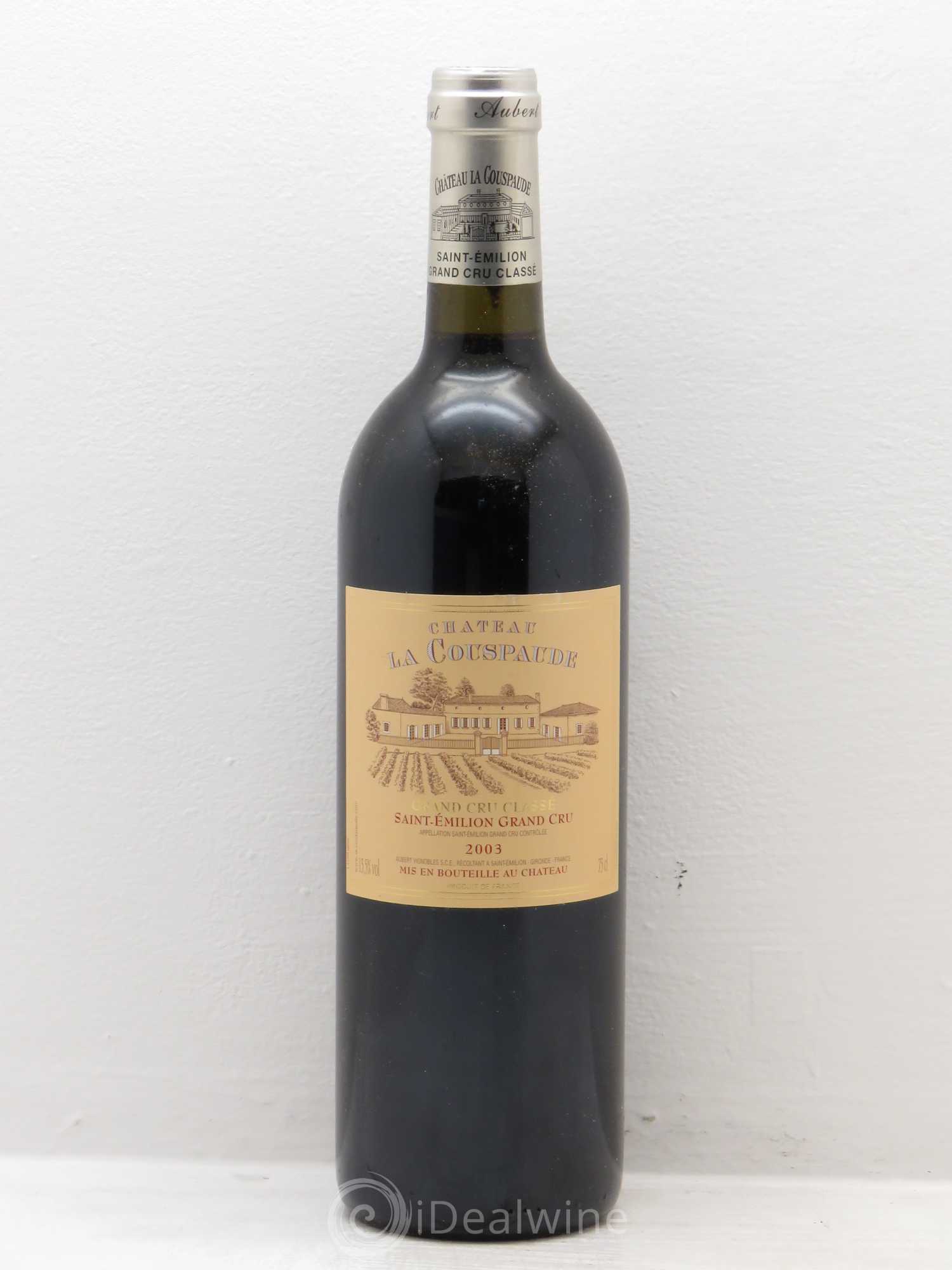 Château la Couspaude Grand Cru Classé 2003 - Lot de 1 bouteille - 0
