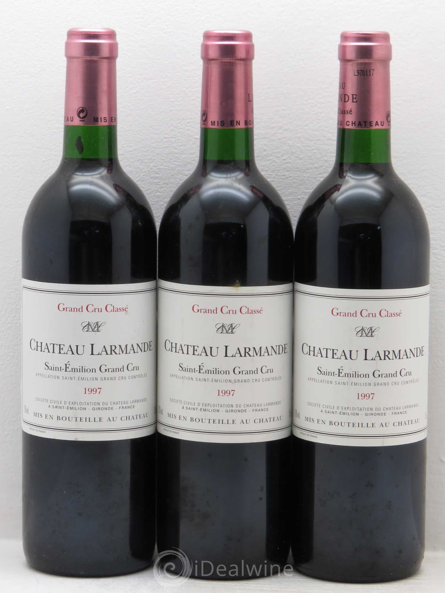 Château Larmande Grand Cru Classé 1997 - Lot de 3 bouteilles - 0