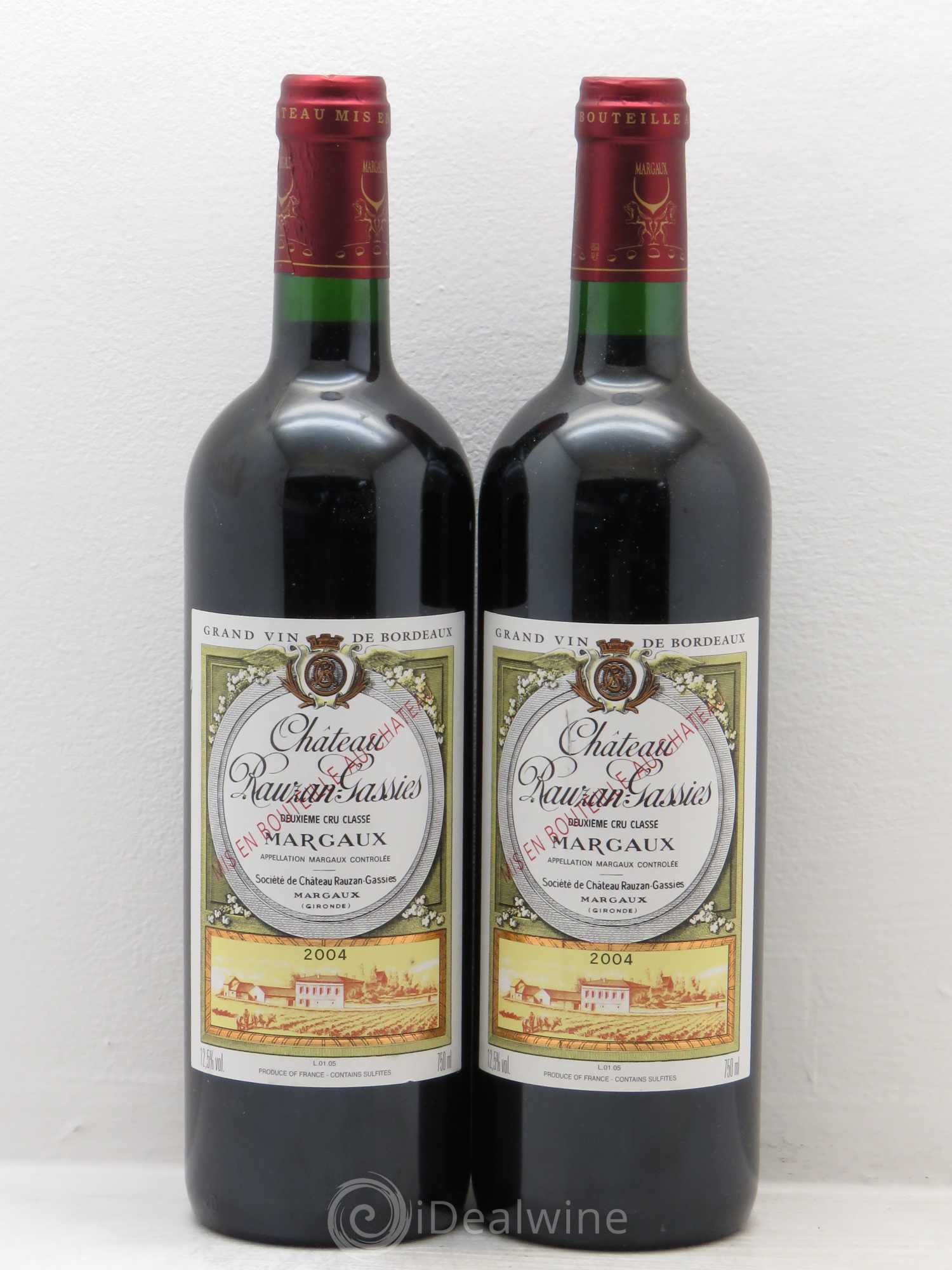 Château Rauzan-Gassies 2ème Grand Cru Classé 2004 - Lot de 2 bouteilles - 0