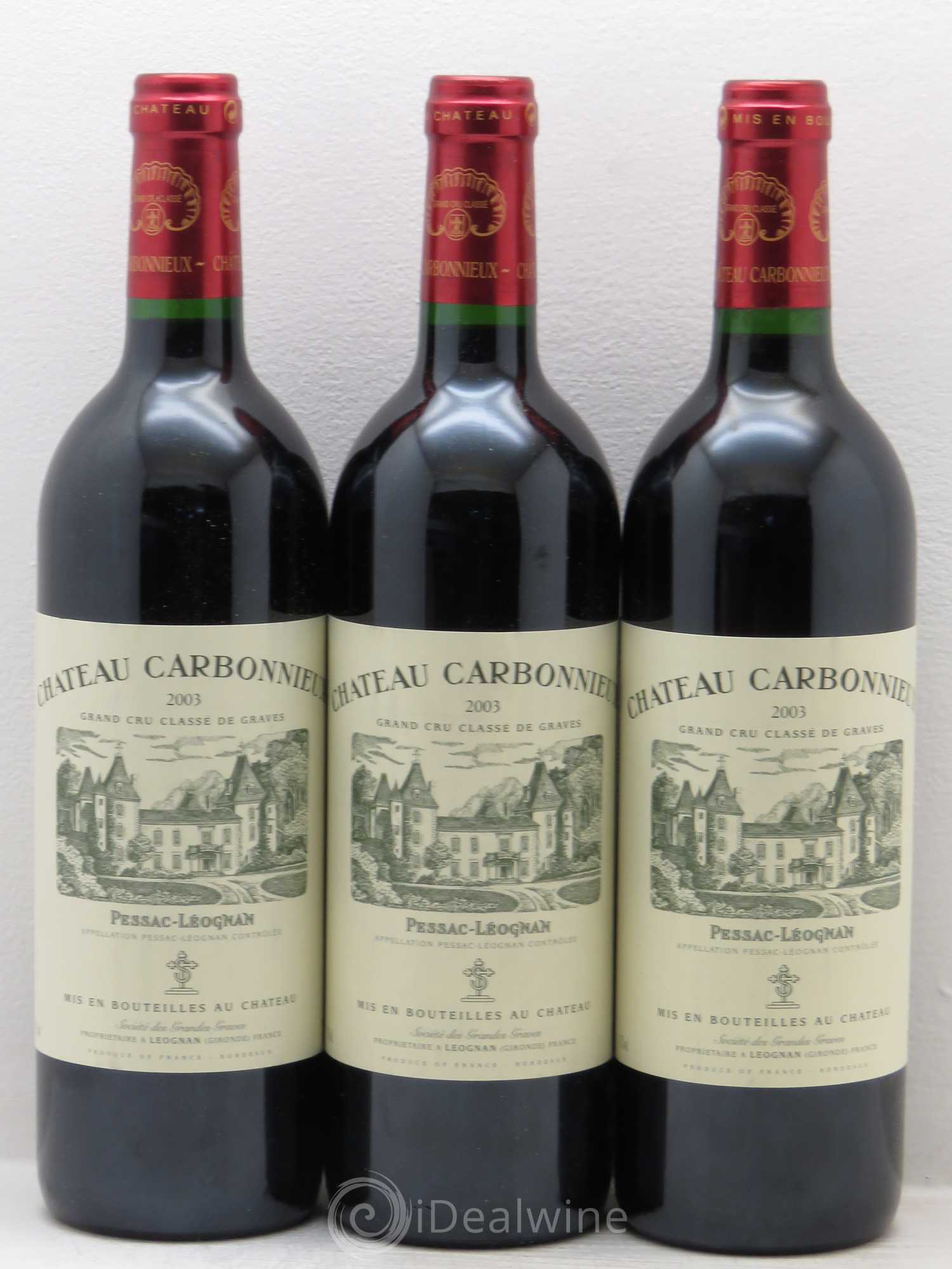 Château Carbonnieux Cru Classé de Graves 2003 - Lot de 3 bouteilles - 0