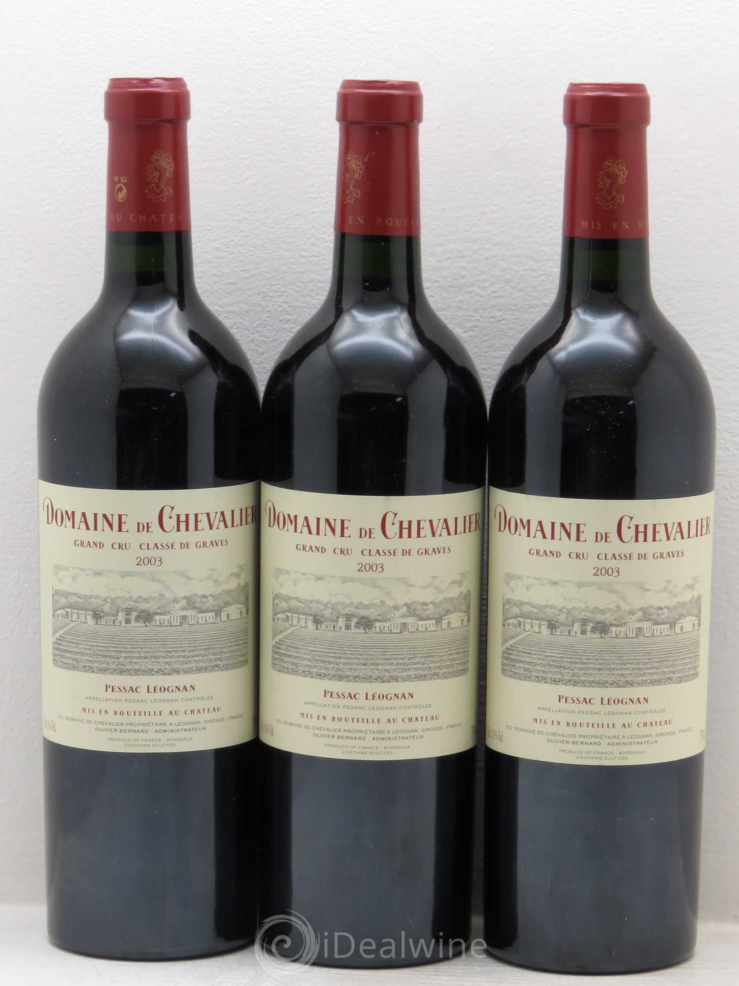 Domaine de Chevalier Cru Classé de Graves 2003 - Lot de 3 bouteilles - 0