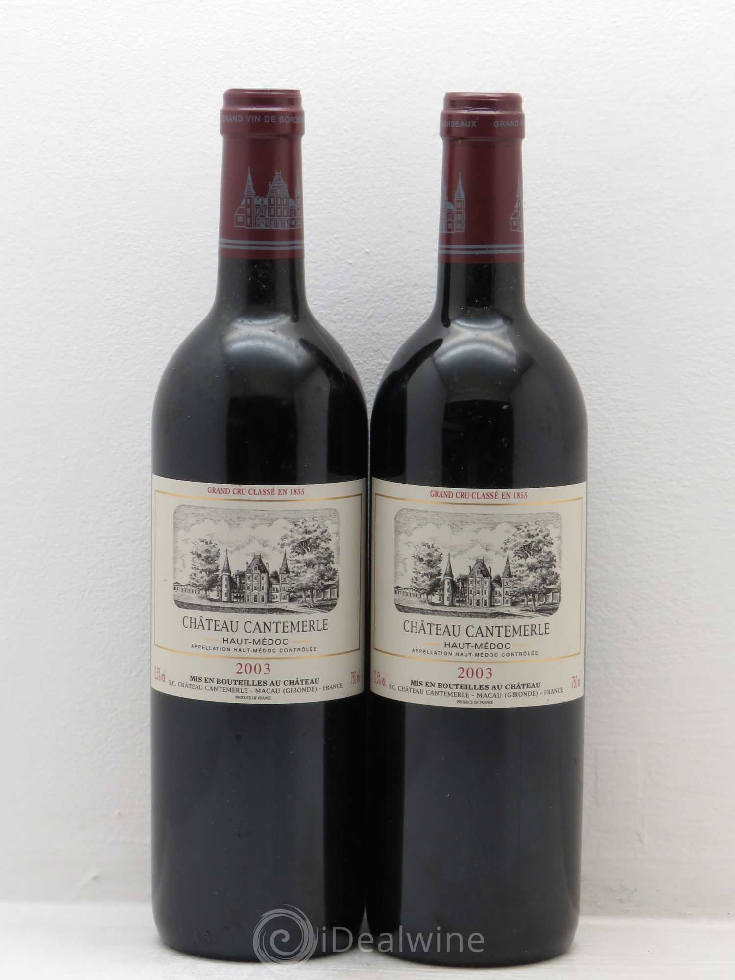 Château Cantemerle 5ème Grand Cru Classé 2003 - Lot de 2 bouteilles - 0