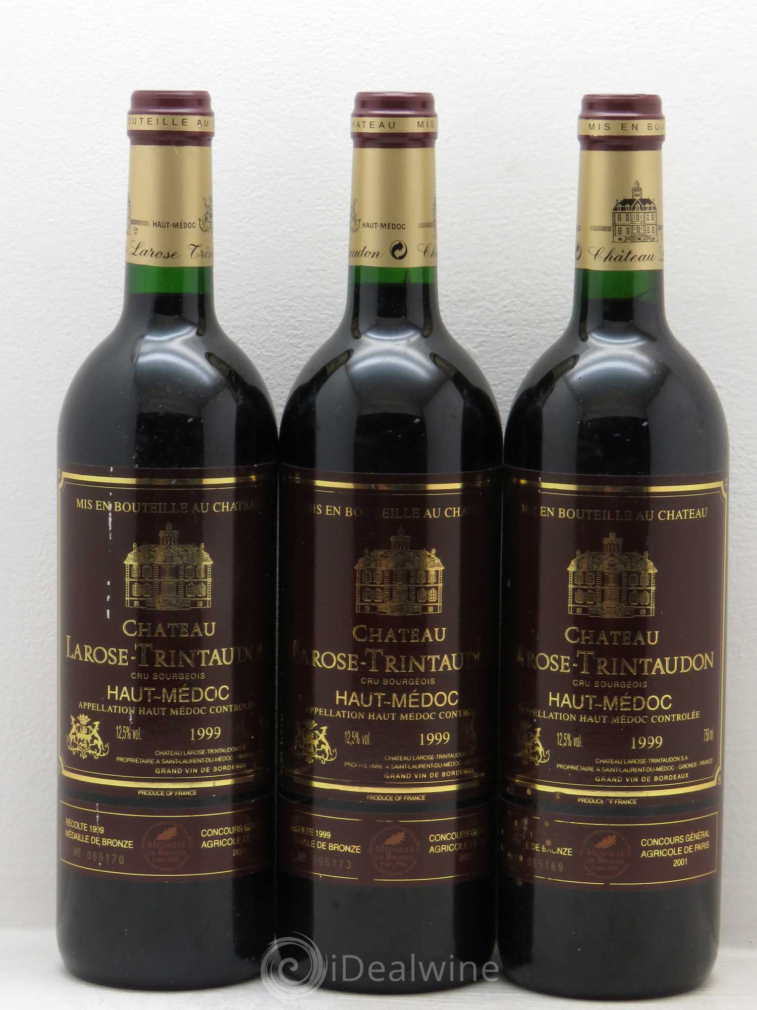 Château Larose Trintaudon Cru Bourgeois 1999 - Lot de 3 bouteilles - 0