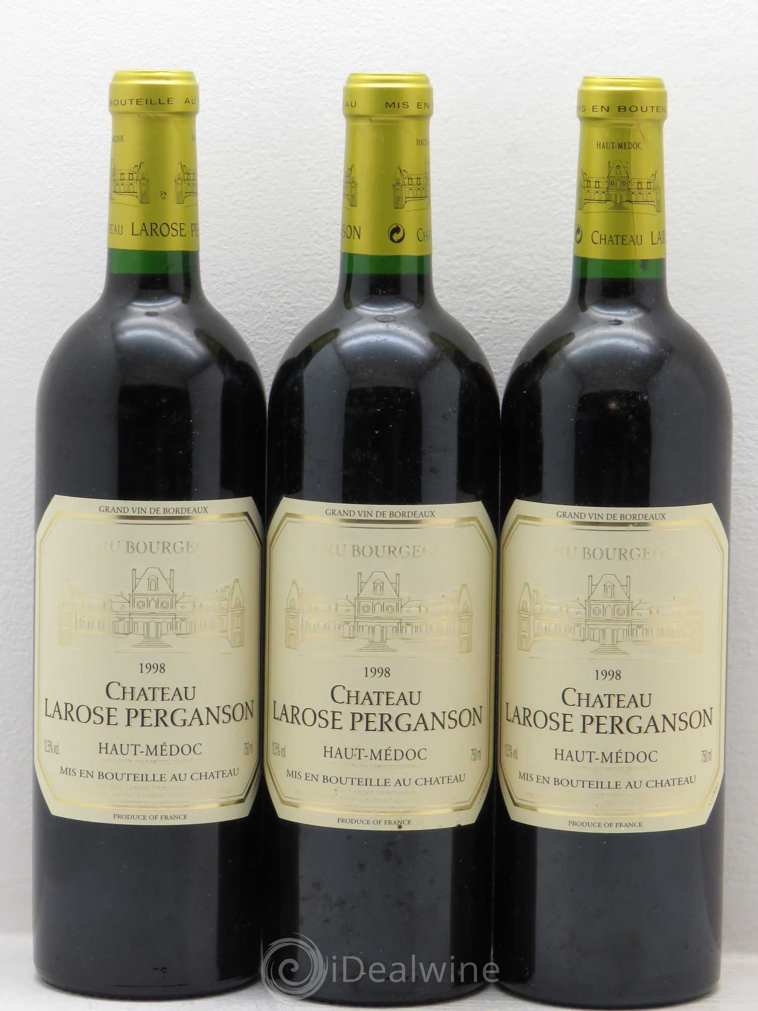 Bordeaux Larose perganson 1998 - Lot de 3 bouteilles - 0