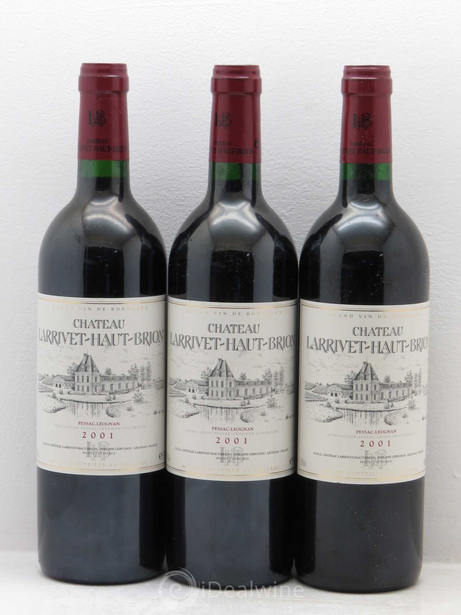 Château Larrivet Haut-Brion 2001 - Lot de 3 bouteilles - 0