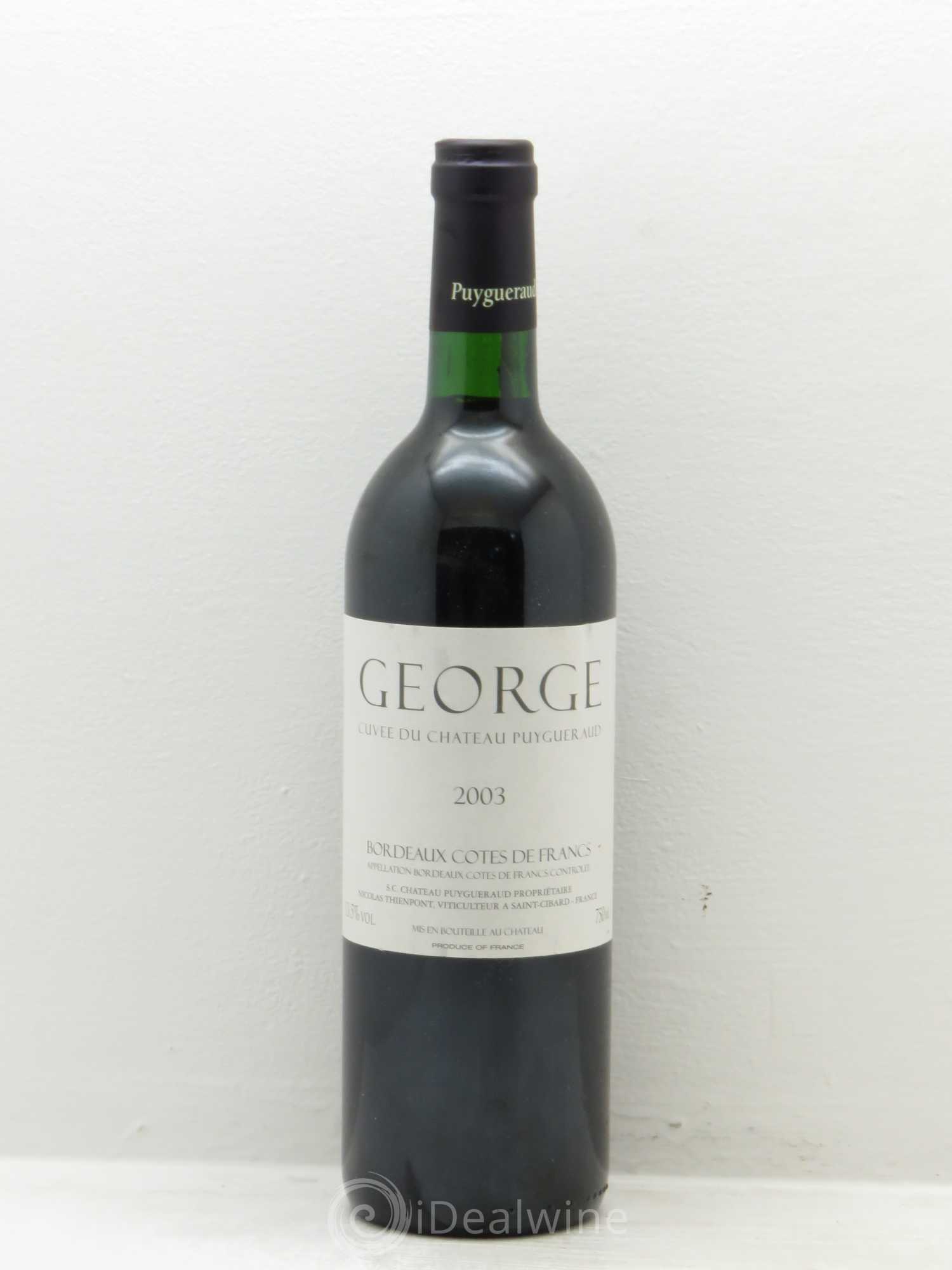 Bordeaux Puygueraud Georges 2003 - Posten von 1 Flasche - 0