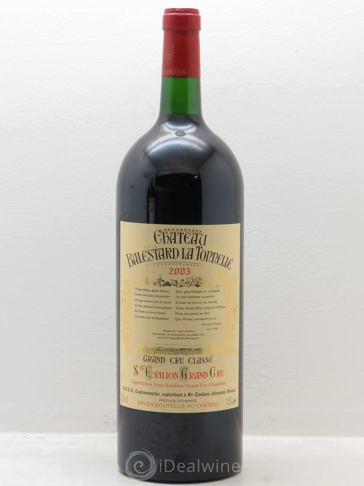 Château Balestard la Tonnelle Grand Cru Classé 2003 - Lot de 1 magnum - 0