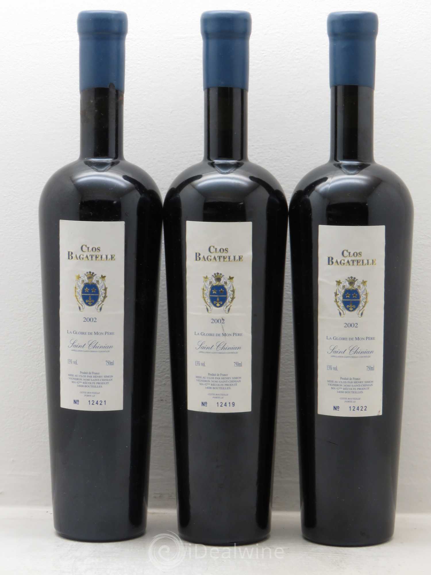 Saint-Chinian Clos bagatelle la gloire de mon père 2002 - Posten von 3 Flaschen - 0