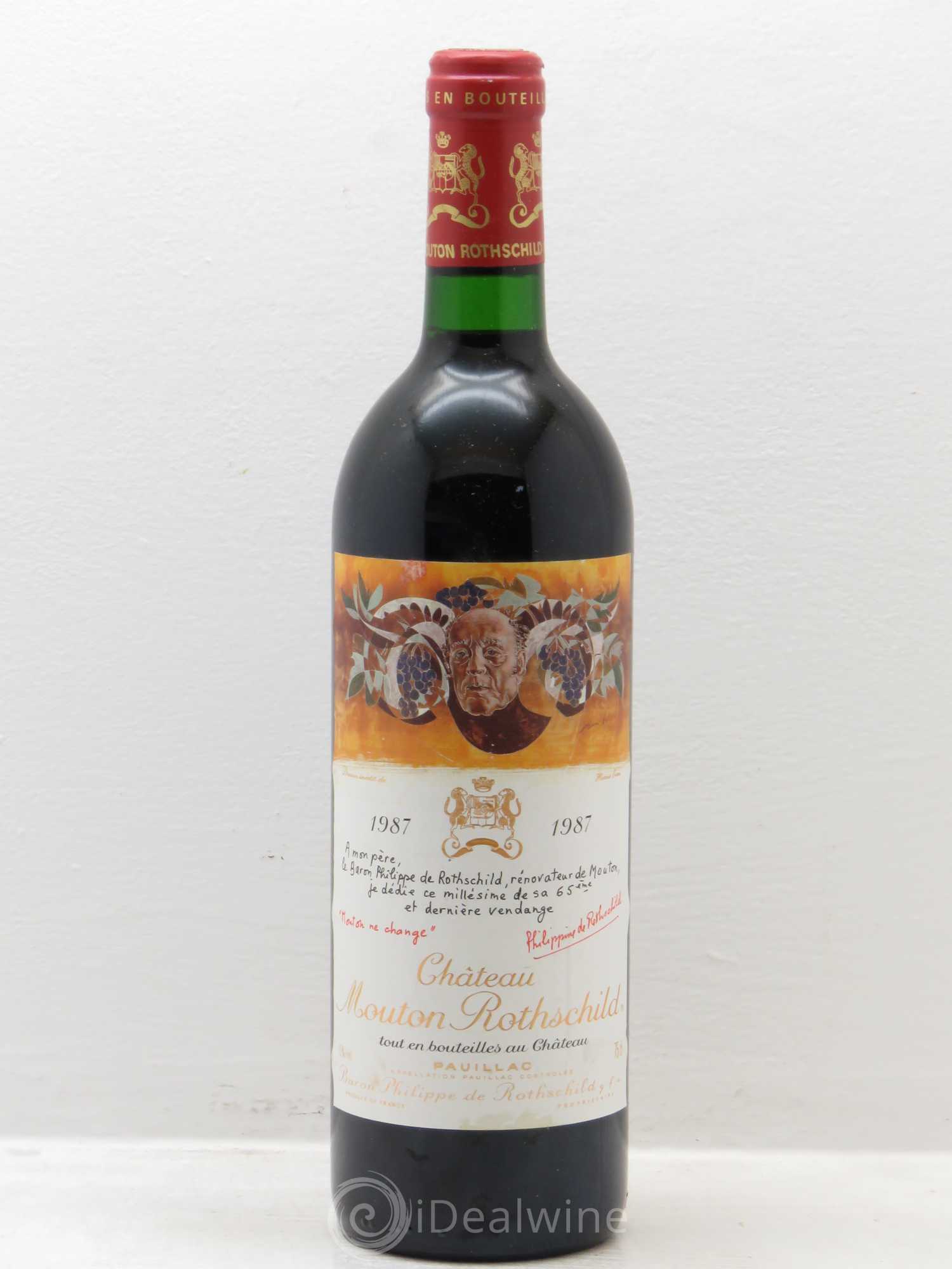 Château Mouton Rothschild 1er Grand Cru Classé 1987 - Lot de 1 bouteille - 0