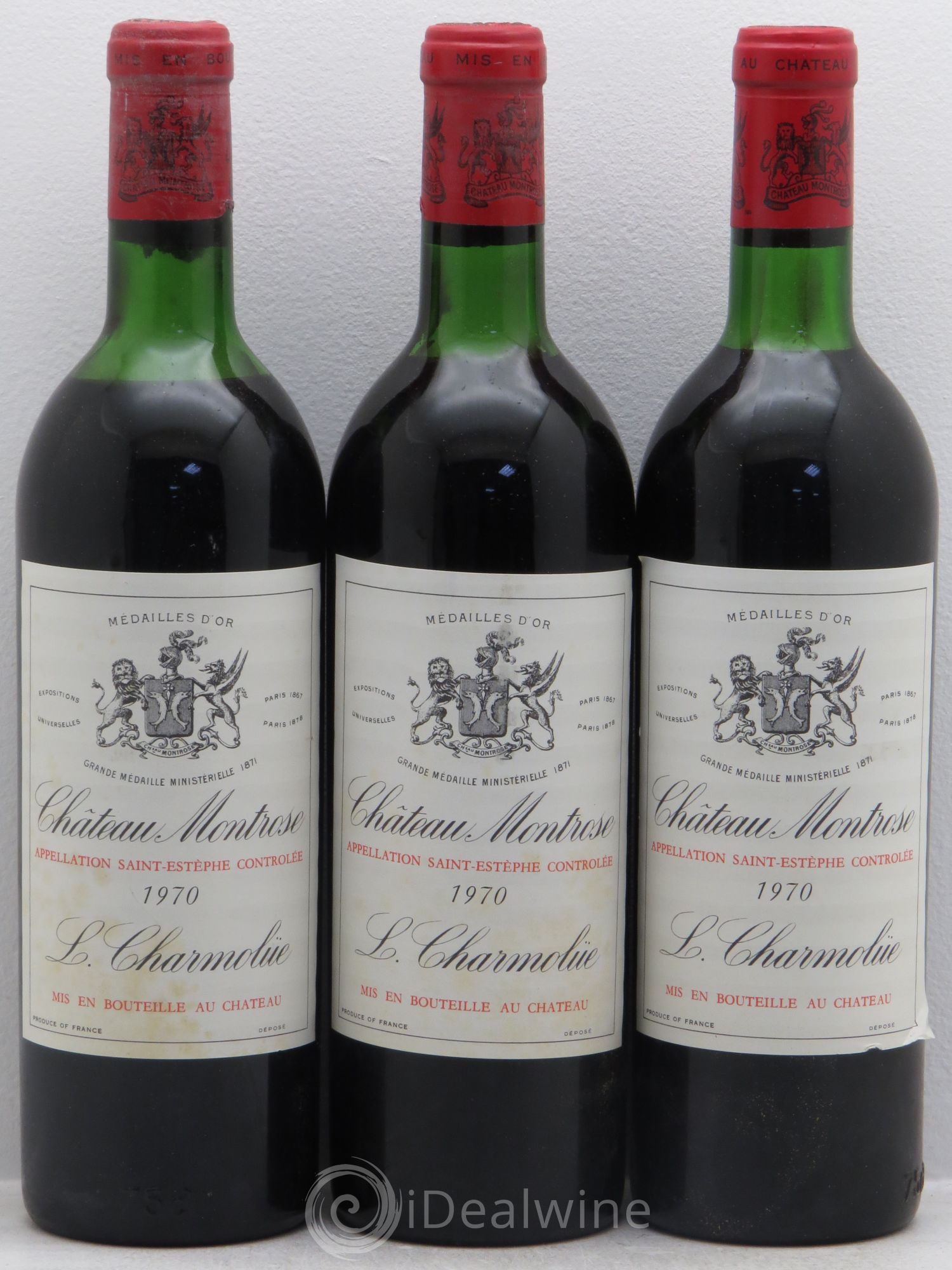 Château Montrose 2ème Grand Cru Classé 1970 - Lot de 3 bouteilles - 0
