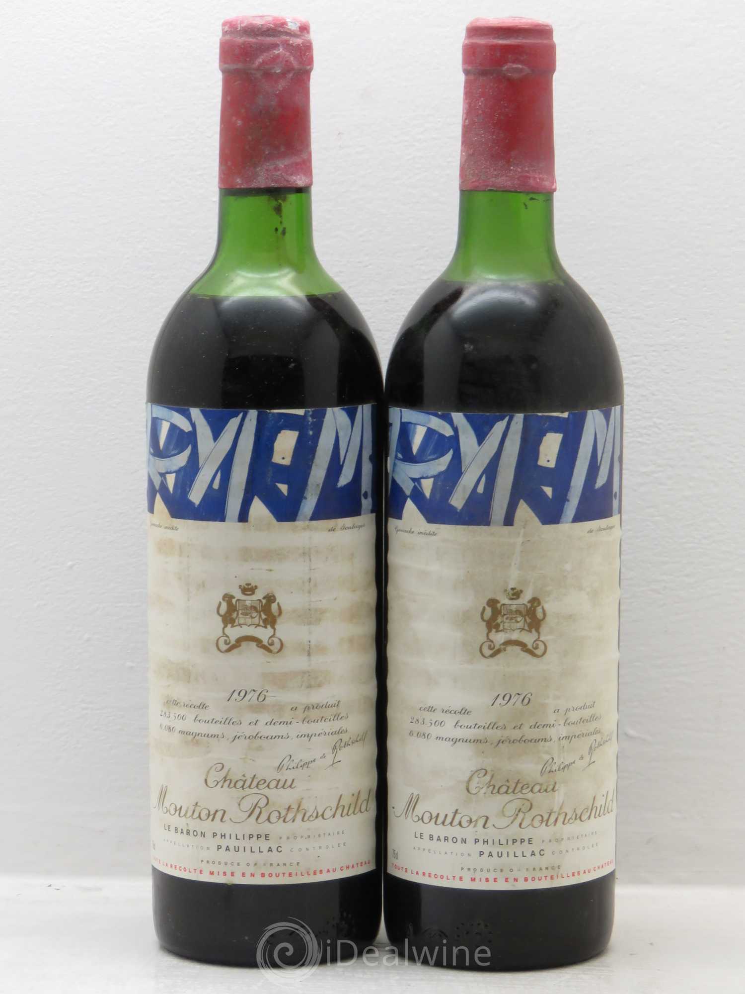 Château Mouton Rothschild 1er Grand Cru Classé 1976 - Lot de 2 bouteilles - 0