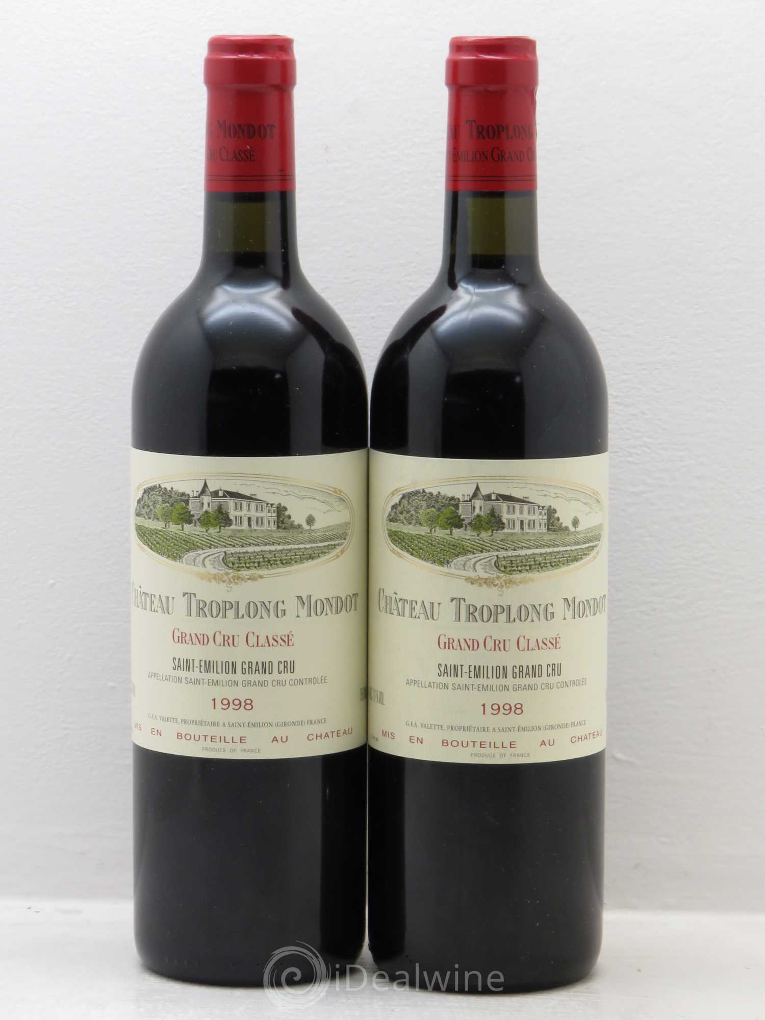 Château Troplong Mondot 1er Grand Cru Classé B 1998 - Lot de 2 bouteilles - 0