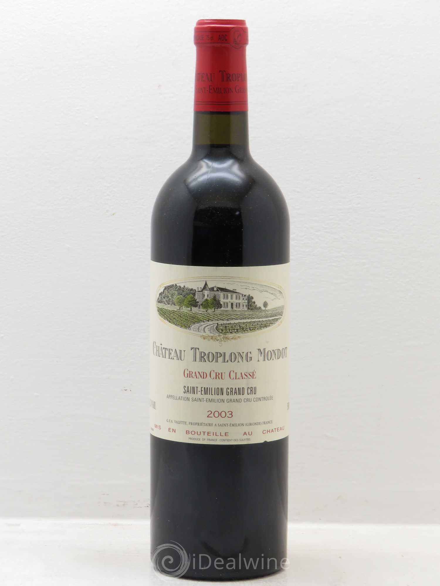 Château Troplong Mondot 1er Grand Cru Classé B 2003 - Lot de 6 bouteilles - 0