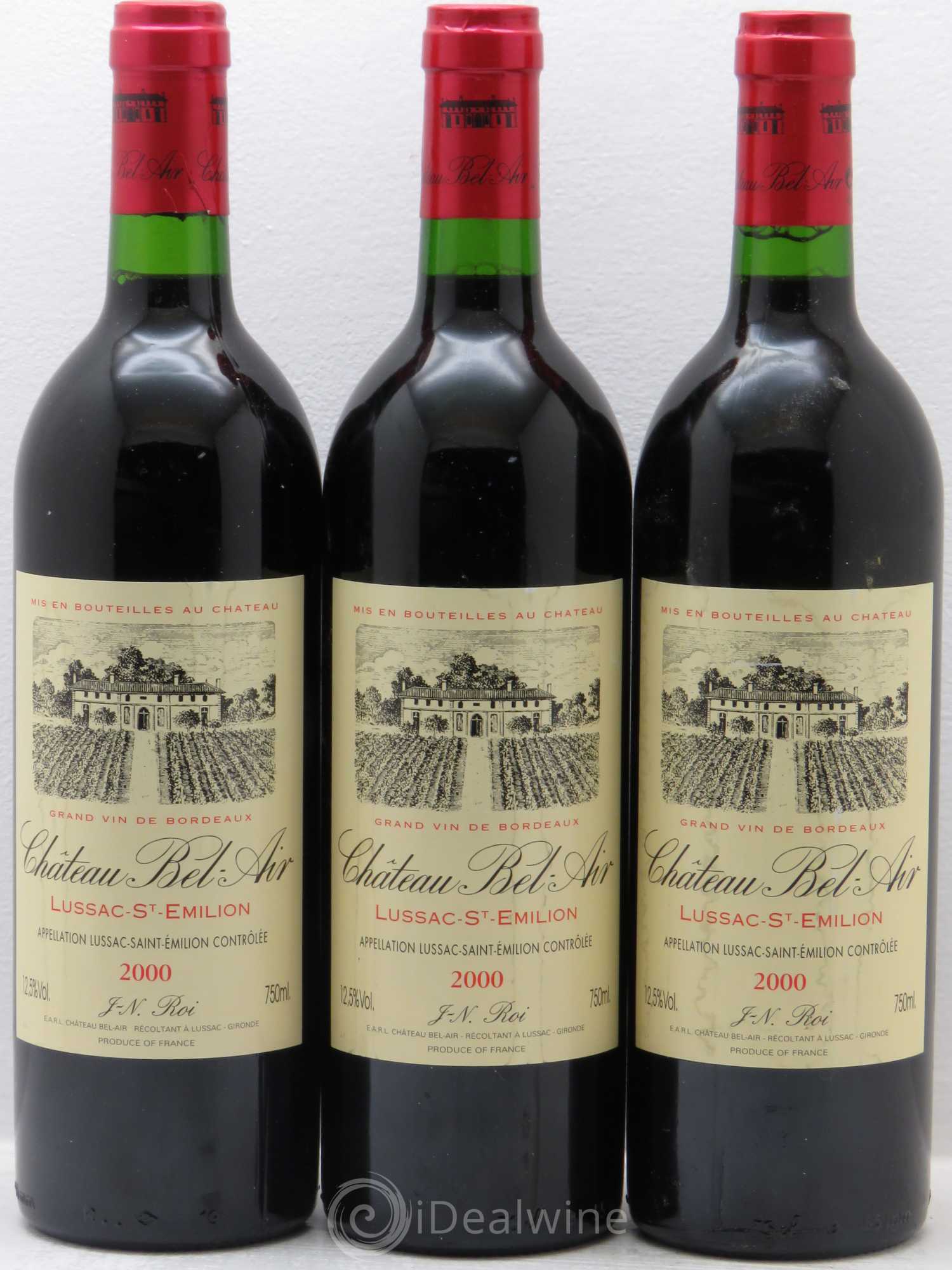 Bordeaux Bel air lussac saint emilion 2000 - Posten von 3 Flaschen - 0