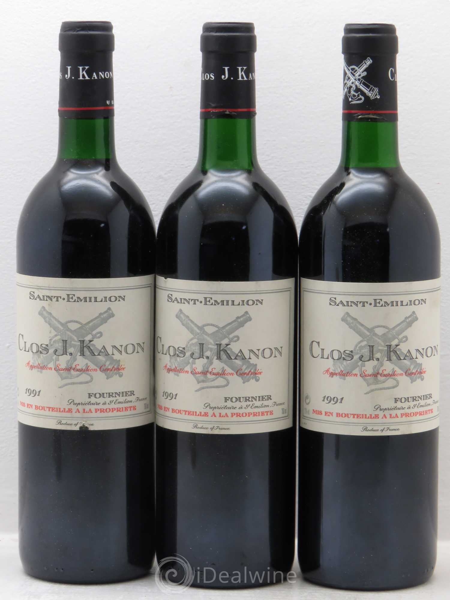 Saint-Émilion Clos j kanon 1991 - Posten von 3 Flaschen - 0