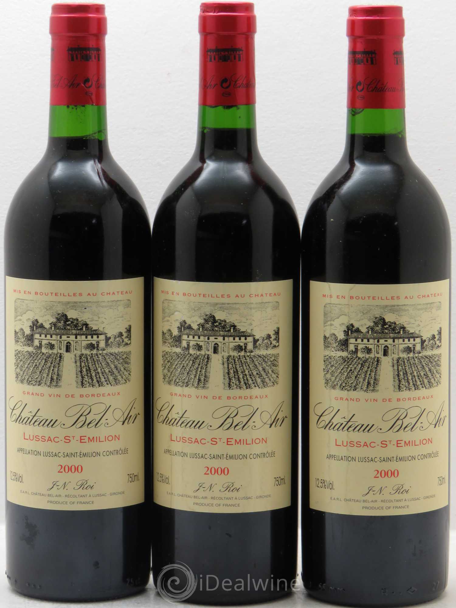Bordeaux Bel air lussac saint emilion 2000 - Posten von 3 Flaschen - 0