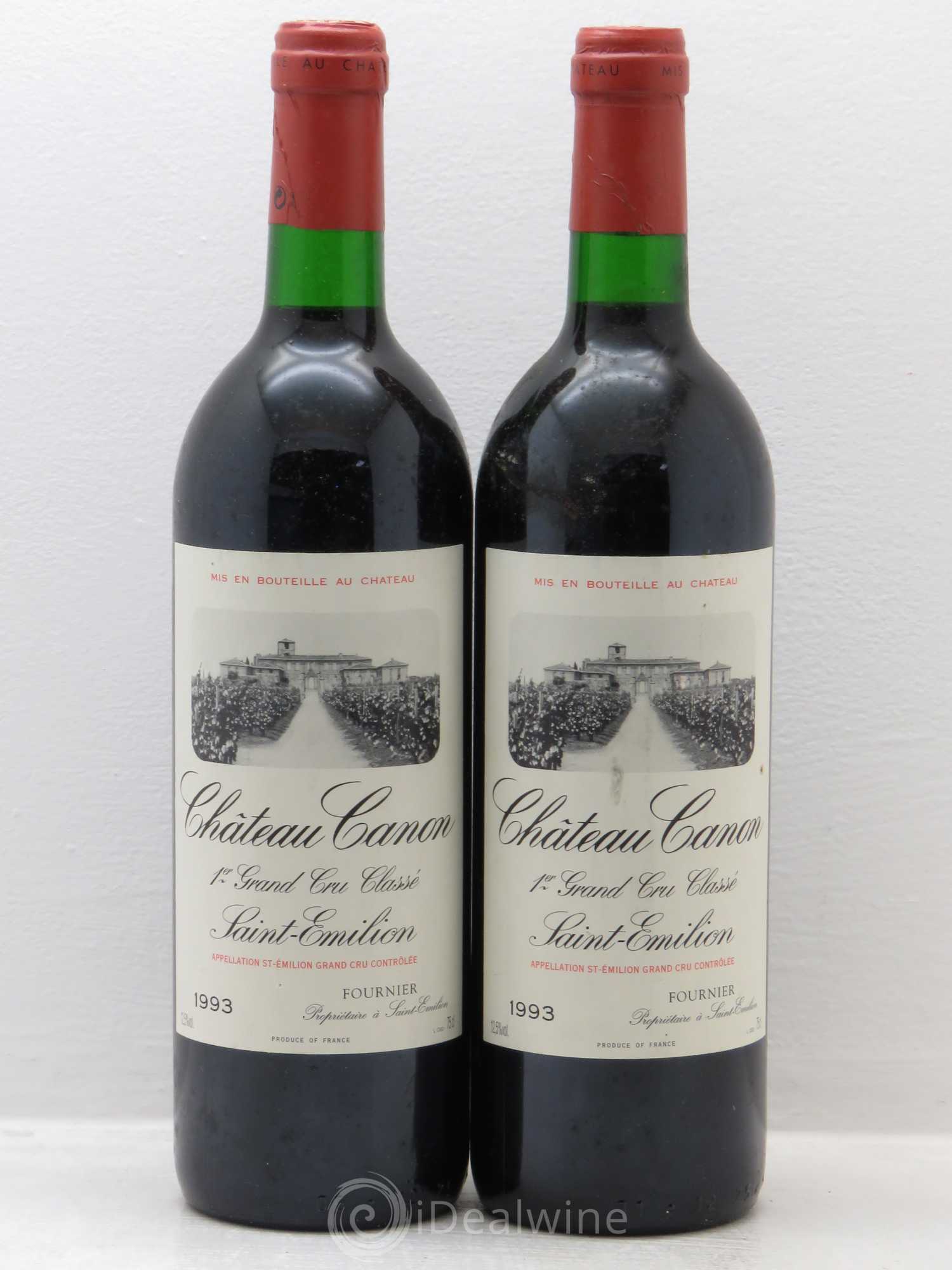 Château Canon 1er Grand Cru Classé B 1993 - Lot de 2 bouteilles - 0