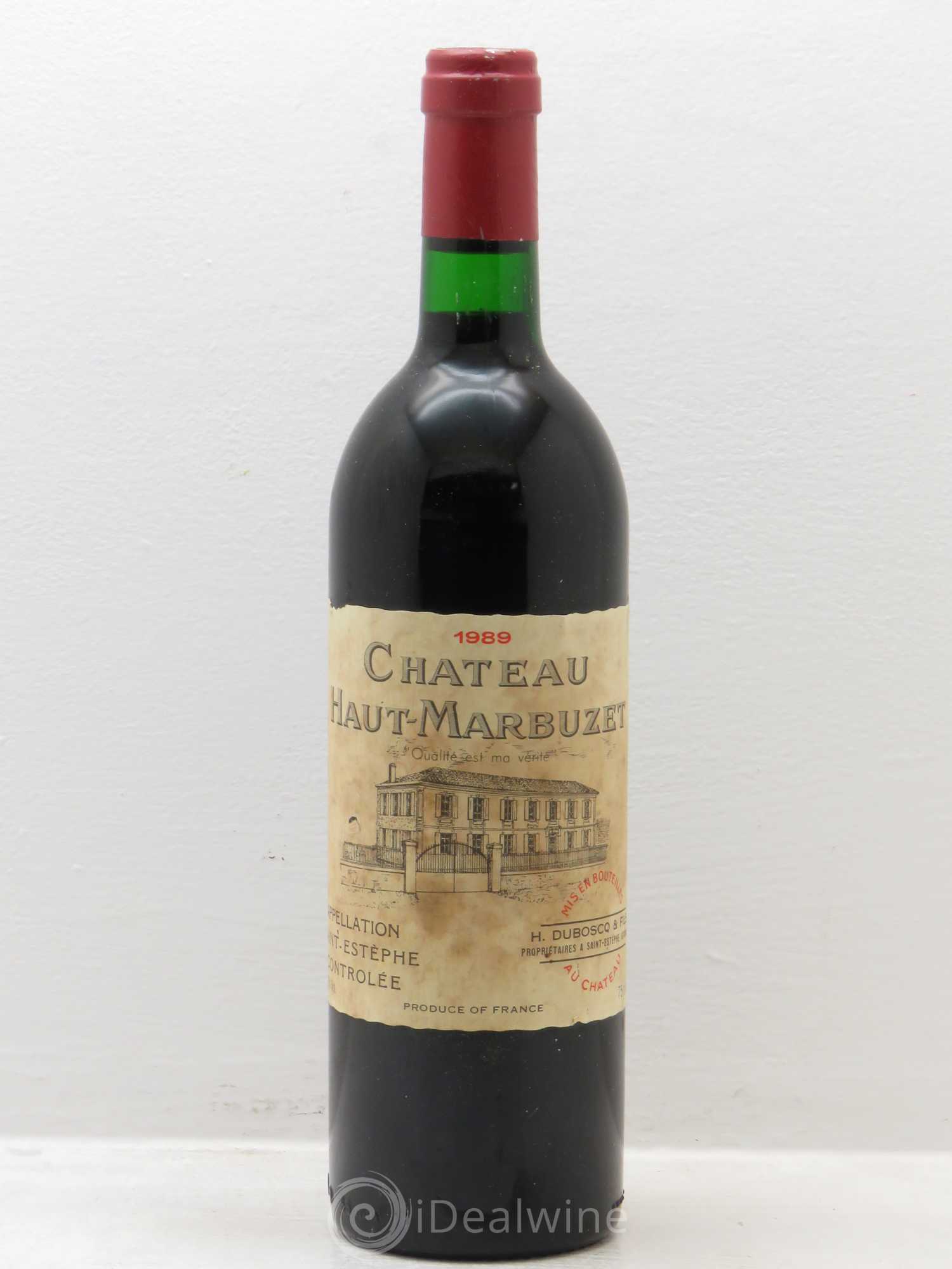 Château Haut Marbuzet 1989 - Lot de 1 bouteille - 0