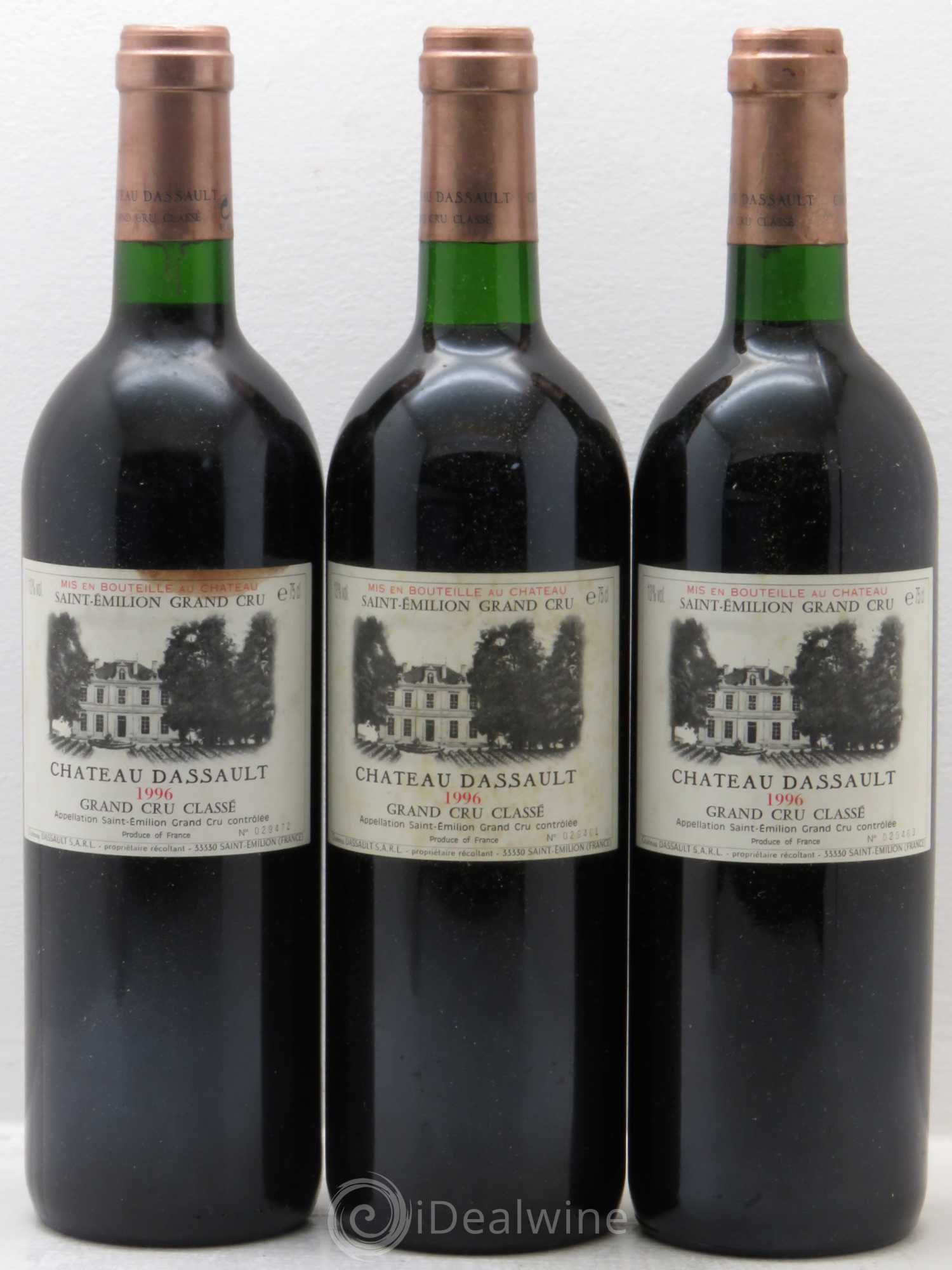 Château Dassault Grand Cru Classé 1996 - Lot de 3 bouteilles - 0