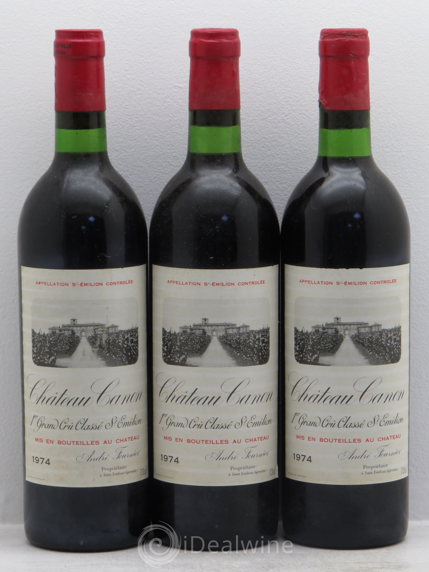 Château Canon 1er Grand Cru Classé B 1974 - Lot de 3 bouteilles - 0