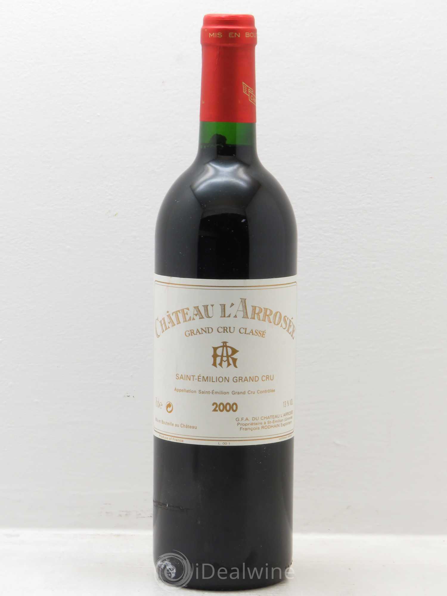 Château l' Arrosée Grand Cru Classé 2000 - Lot de 1 bouteille - 0