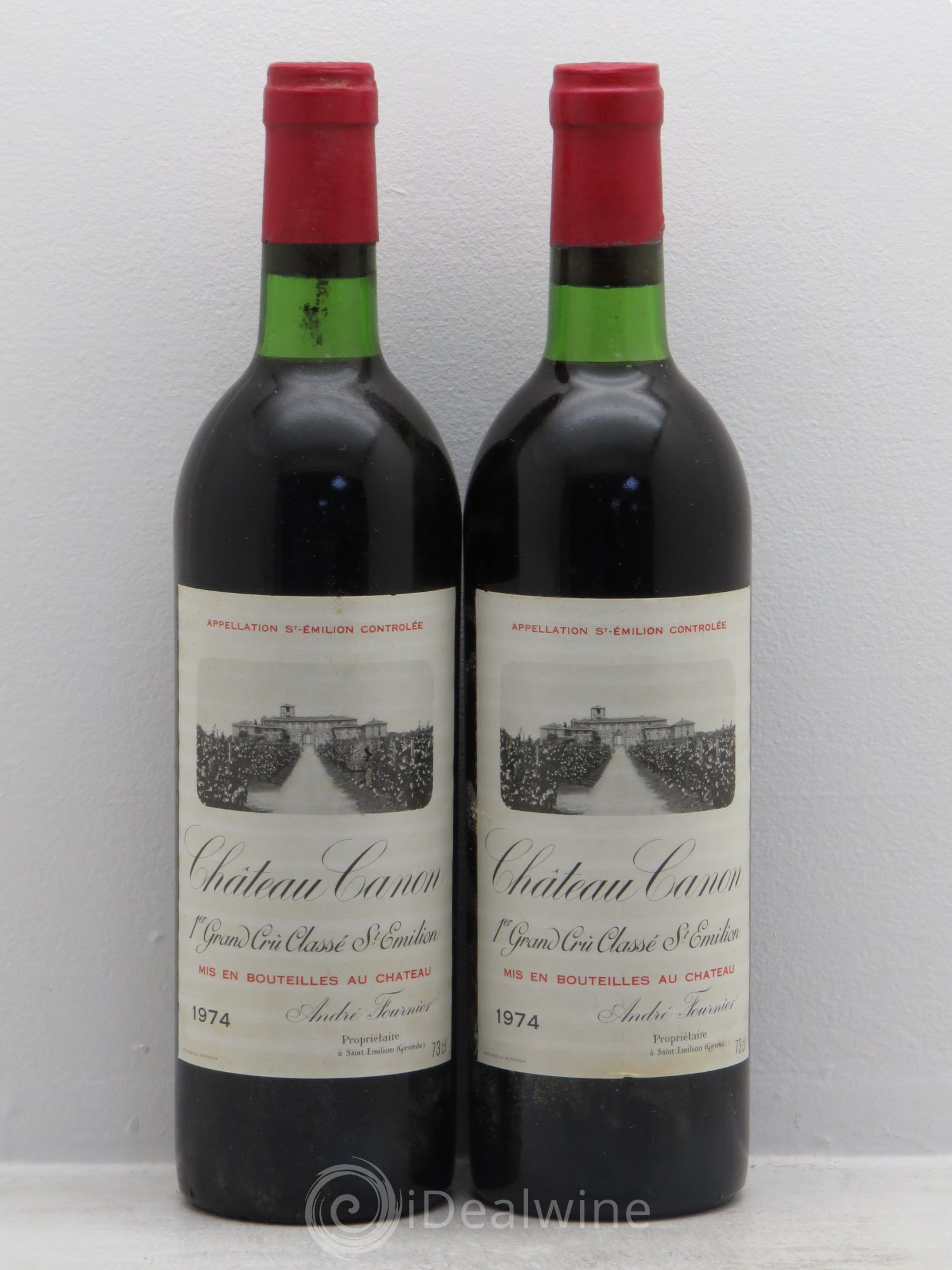 Château Canon 1er Grand Cru Classé B 1974 - Lot de 2 bouteilles - 0