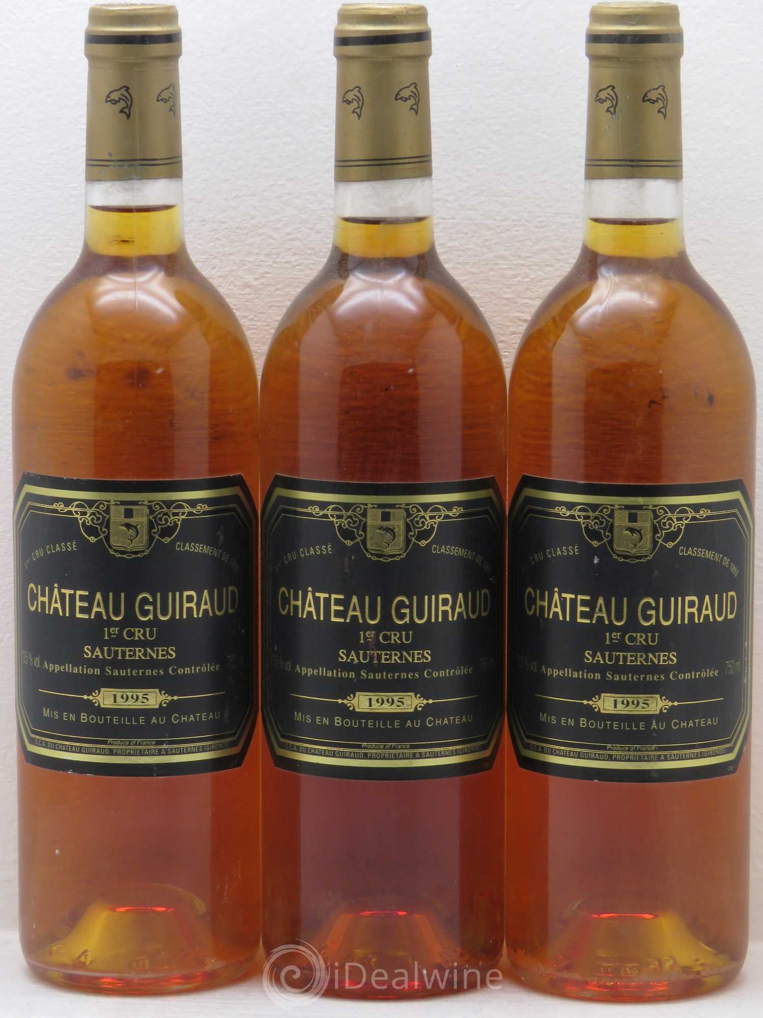 Château Guiraud 1er Grand Cru Classé 1995 - Lotto di 3 bottiglie - 0