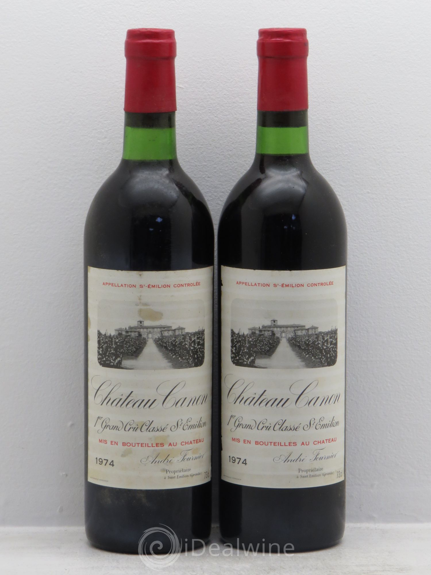 Château Canon 1er Grand Cru Classé B 1974 - Lot de 2 bouteilles - 0