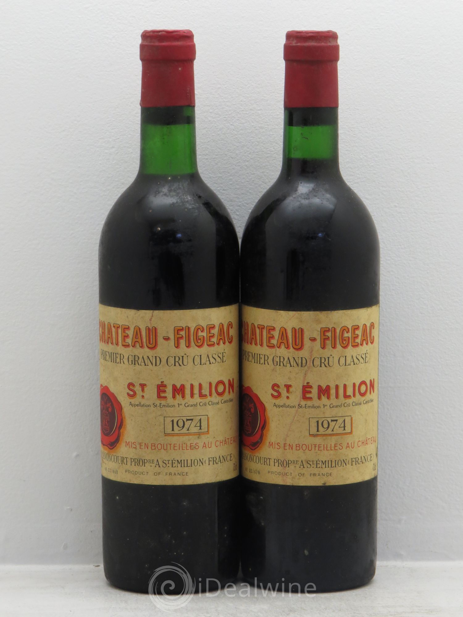 Château Figeac 1er Grand Cru Classé A 1974 - Lot de 2 bouteilles - 0