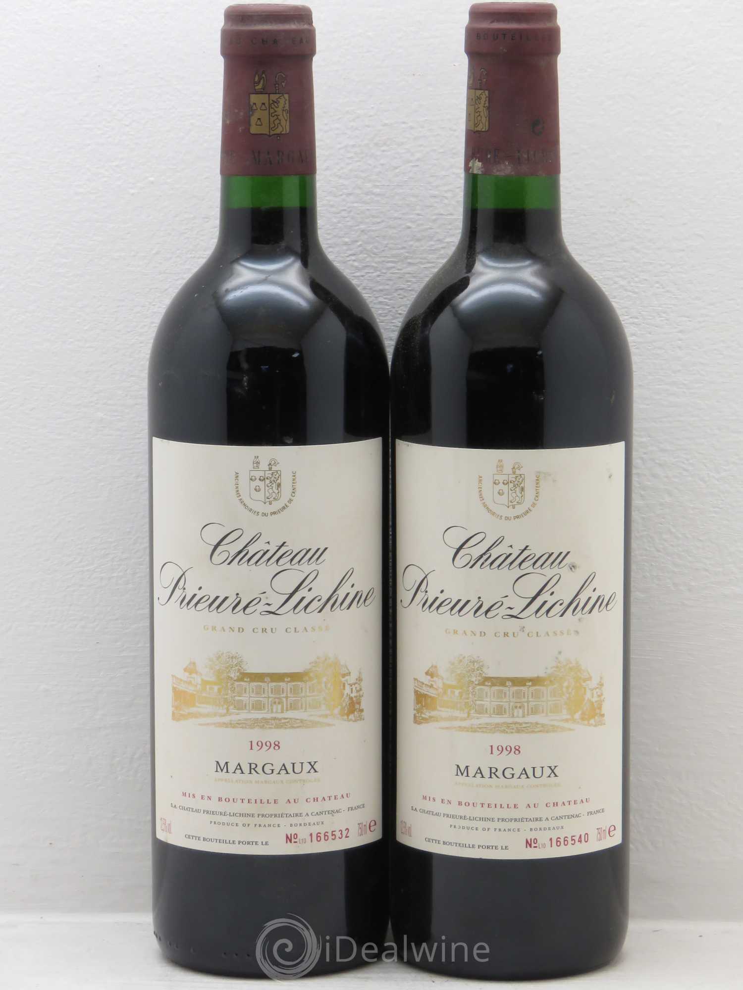 Château Prieuré Lichine 4ème Grand Cru Classé 1998 - Lot de 2 bouteilles - 0