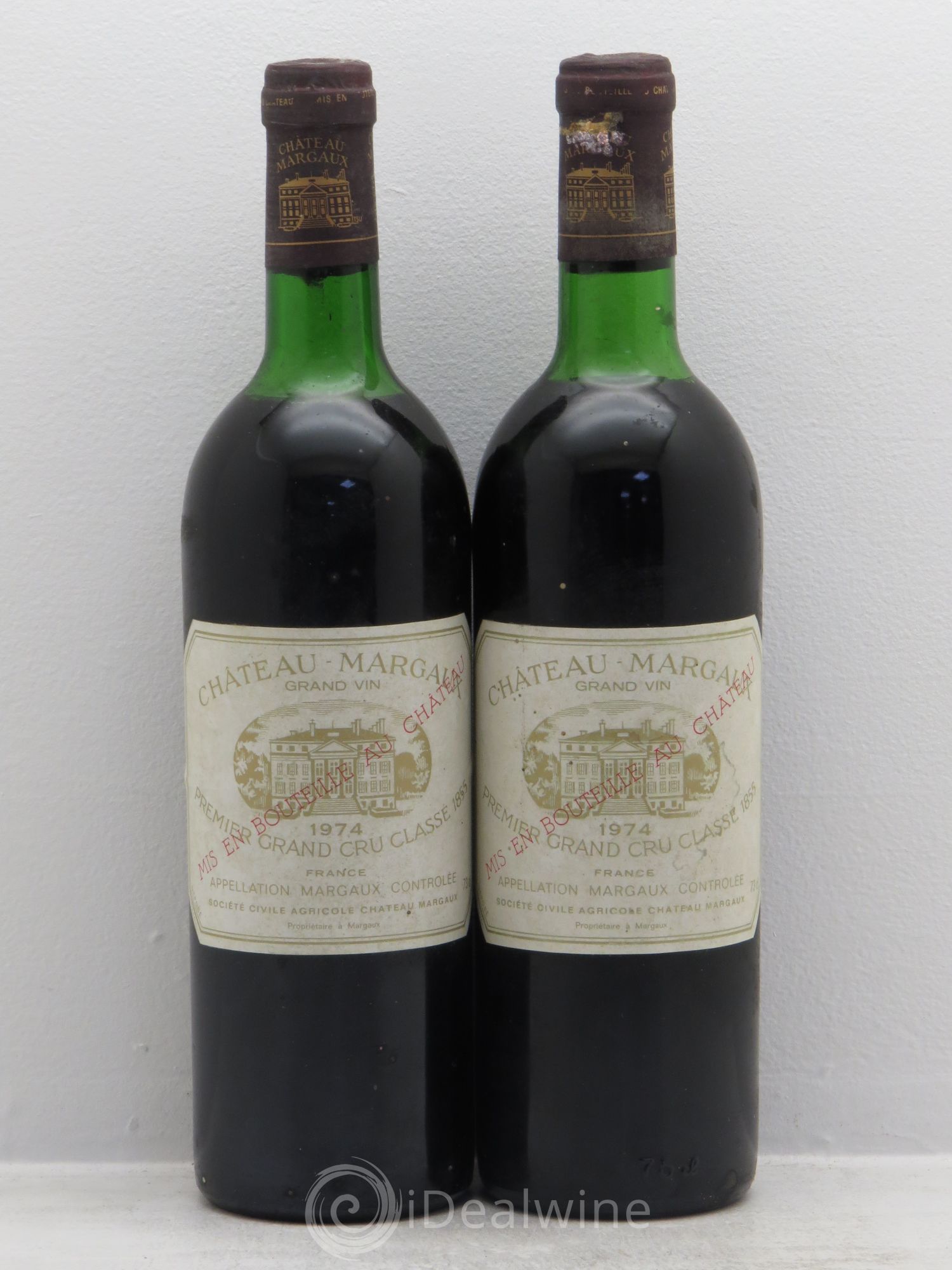 Château Margaux 1er Grand Cru Classé 1974 - Lot de 2 bouteilles - 0