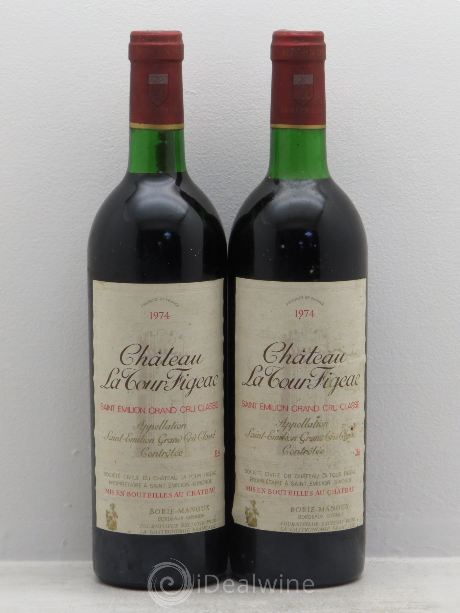 Château la Tour Figeac Grand Cru Classé 1974 - Lot de 2 bouteilles - 0