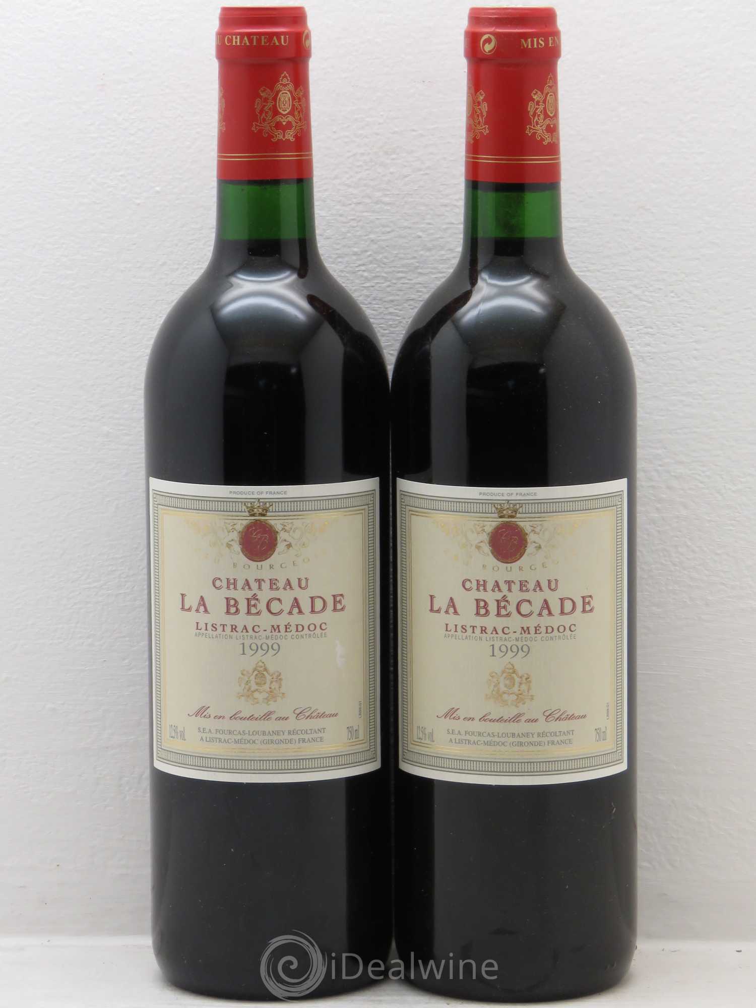 Bordeaux Bécade listrac medoc 1999 - Posten von 2 Flaschen - 0