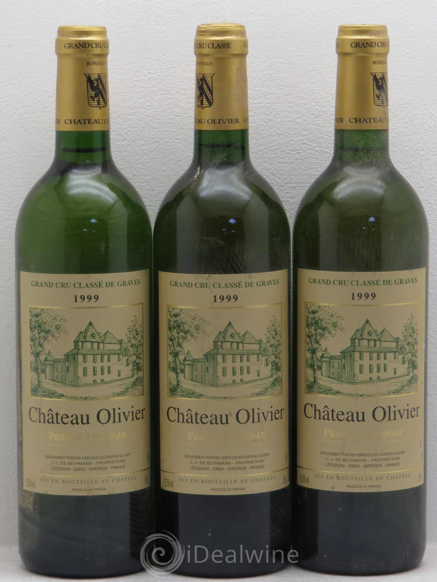 Château Olivier Cru Classé de Graves 1999 - Lot de 3 bouteilles - 0