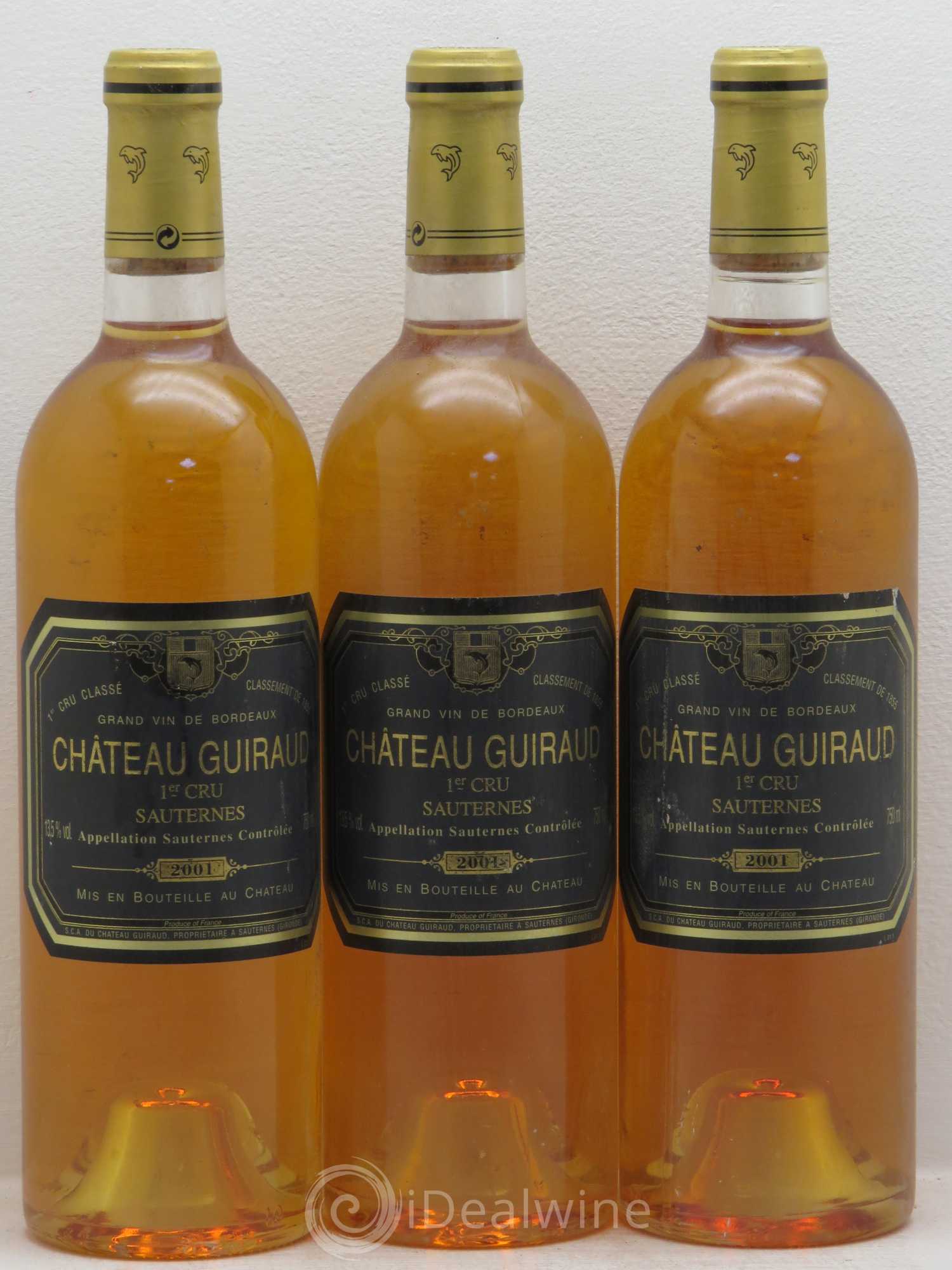 Château Guiraud 1er Grand Cru Classé 2001 - Lotto di 3 bottiglie - 0