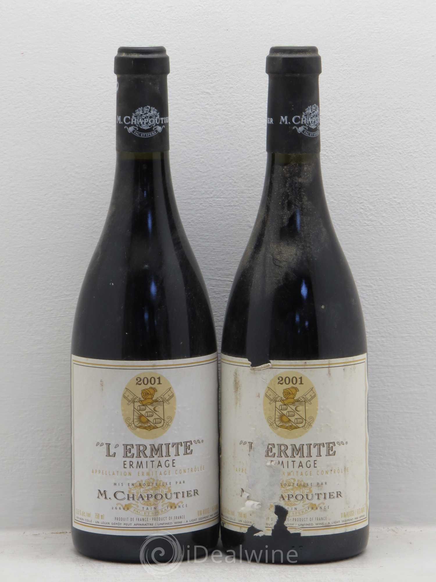 Hermitage Ermitage l'Ermite Chapoutier 2001 - Lot de 2 bouteilles - 0