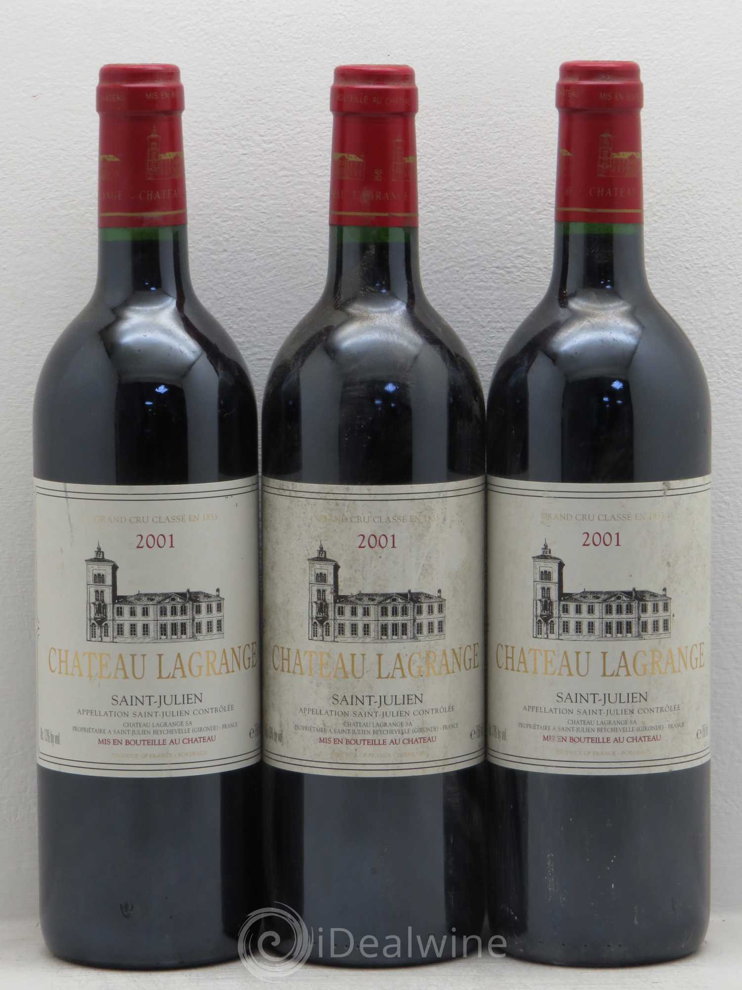 Château Lagrange 3ème Grand Cru Classé 2001 - Lot de 3 bouteilles - 0
