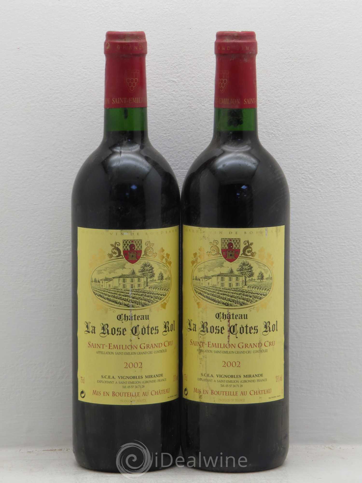 Bordeaux la rose cotes rol 2002 - Posten von 2 Flaschen - 0