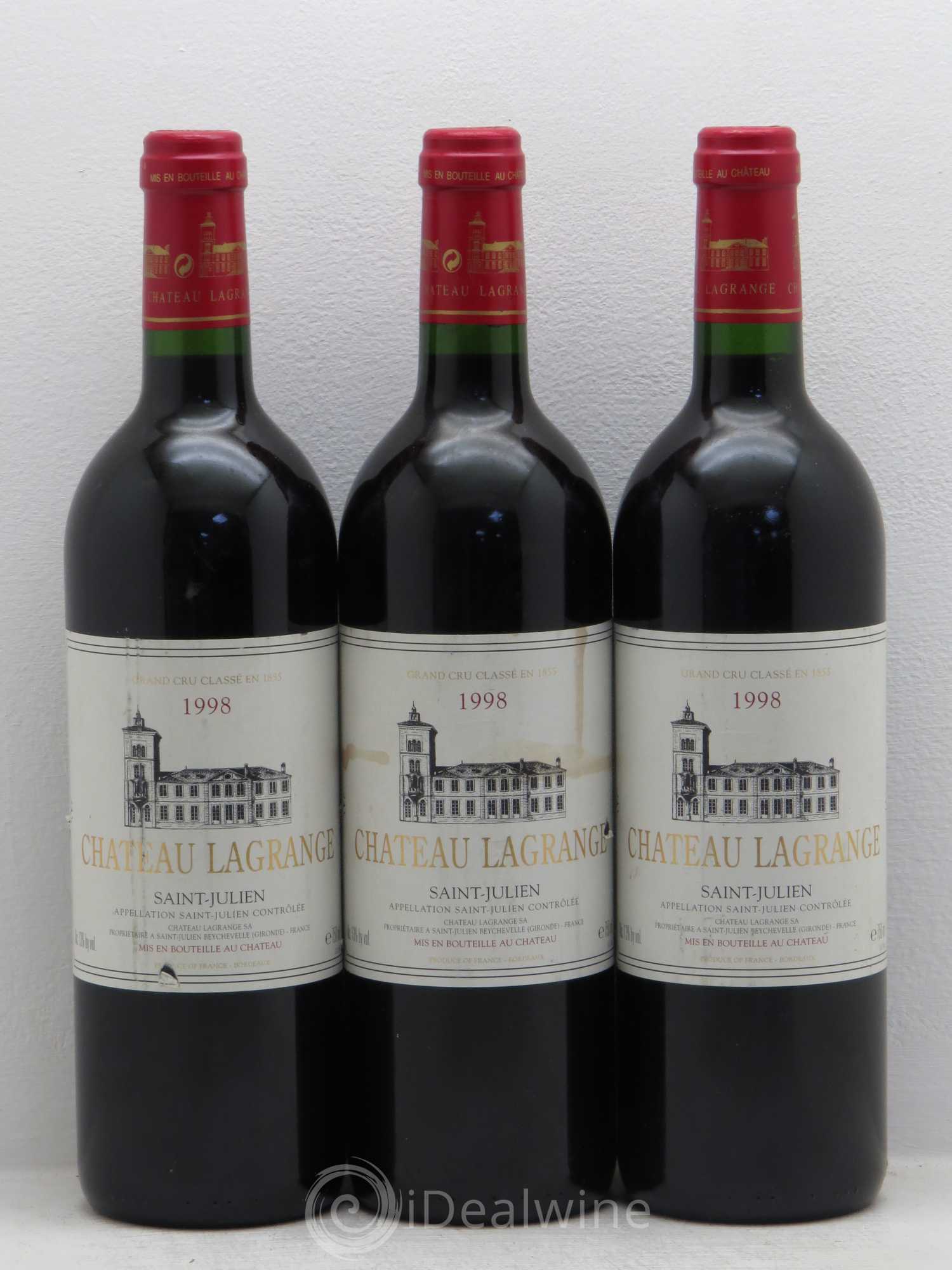 Château Lagrange 3ème Grand Cru Classé 1998 - Lot de 3 bouteilles - 0