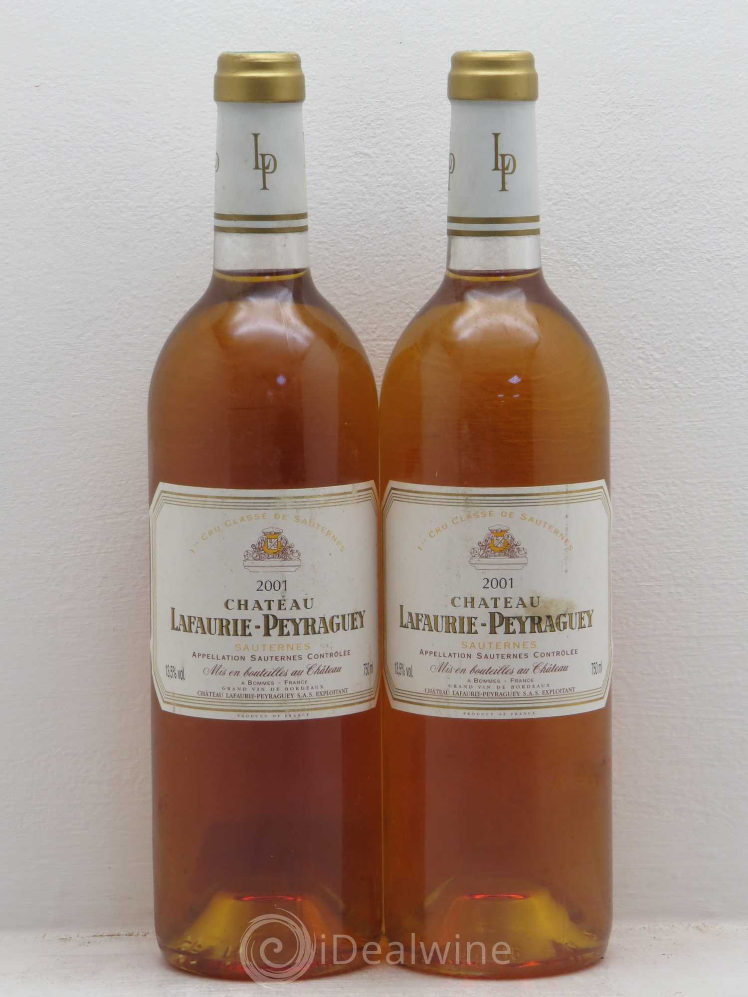Château Lafaurie-Peyraguey 1er Grand Cru Classé 2001 - Lotto di 2 bottiglie - 0