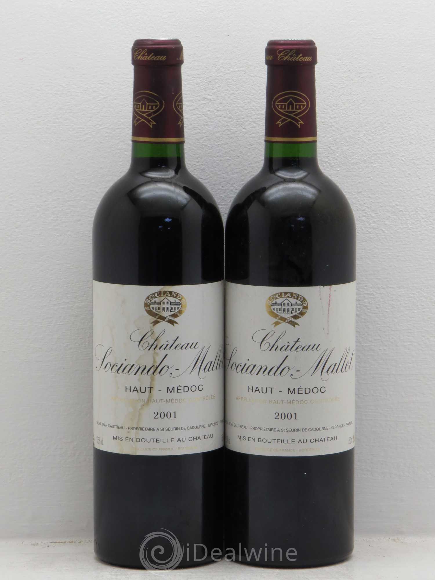 Château Sociando Mallet 2001 - Lot de 2 bouteilles - 0