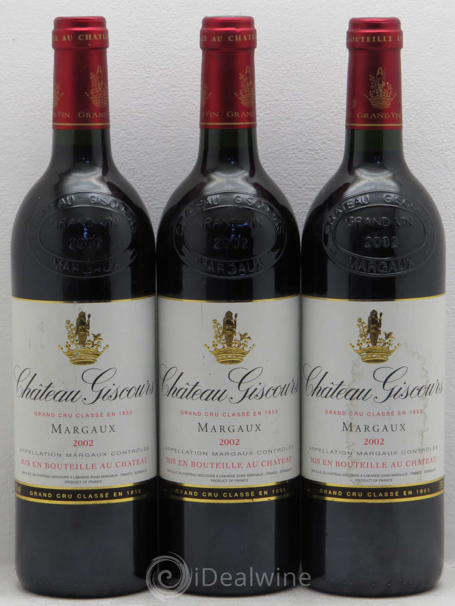 Château Giscours 3ème Grand Cru Classé 2002 - Lot de 3 bouteilles - 0