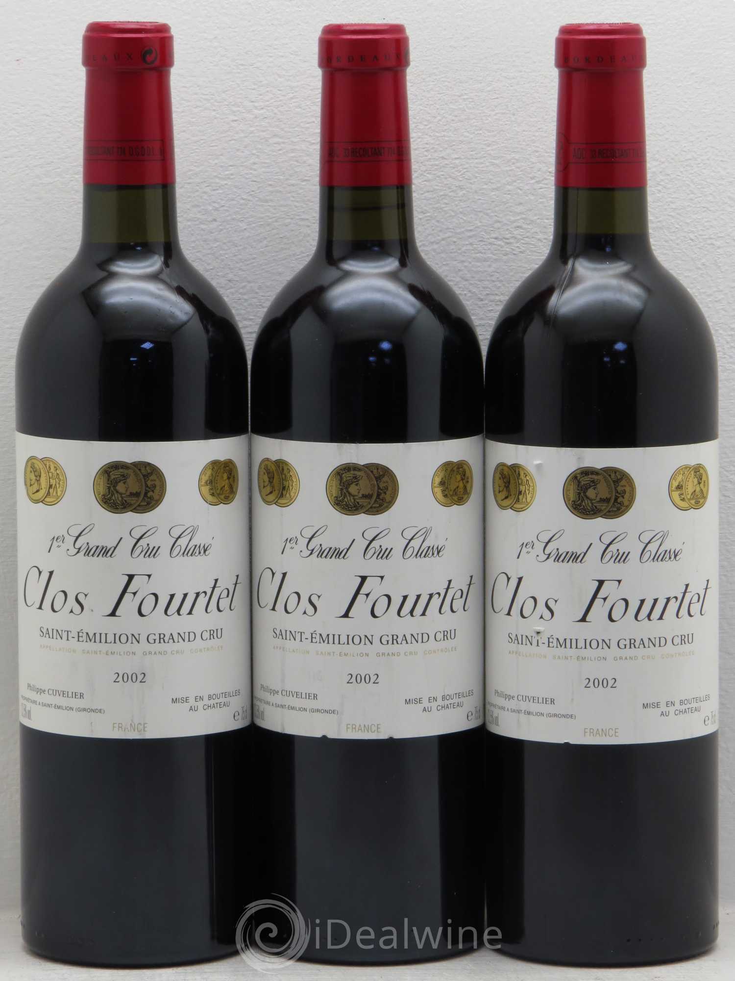 Clos Fourtet 1er Grand Cru Classé B 2002 - Lot de 3 bouteilles - 0