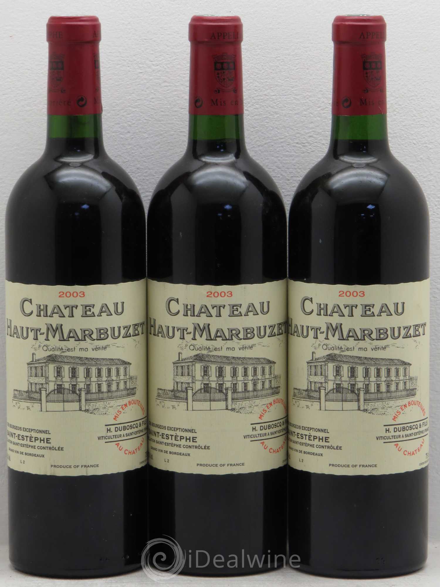 Château Haut Marbuzet 2003 - Lot de 3 bouteilles - 0