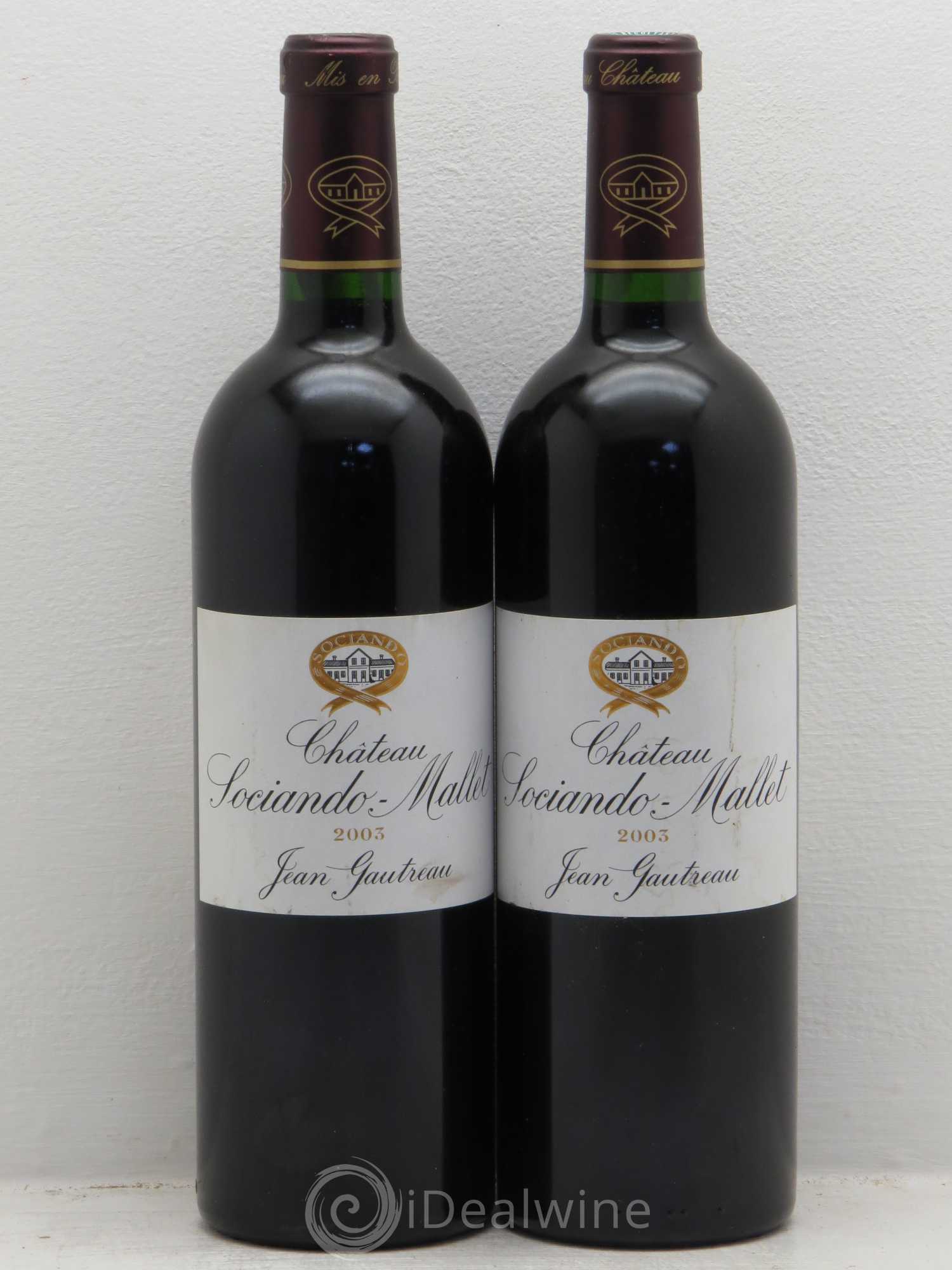 Château Sociando Mallet 2003 - Lot de 2 bouteilles - 0