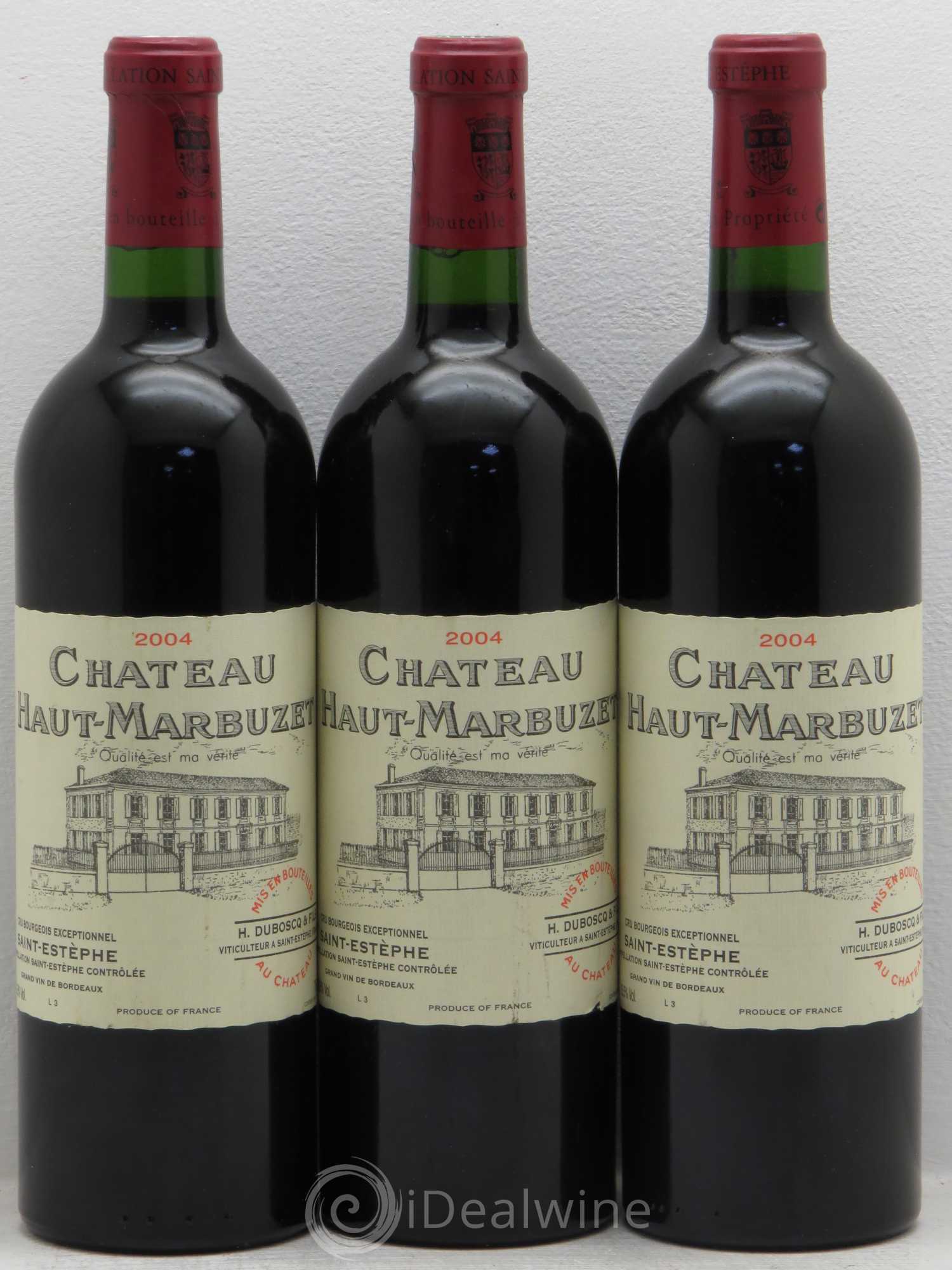 Château Haut Marbuzet 2004 - Lot de 3 bouteilles - 0