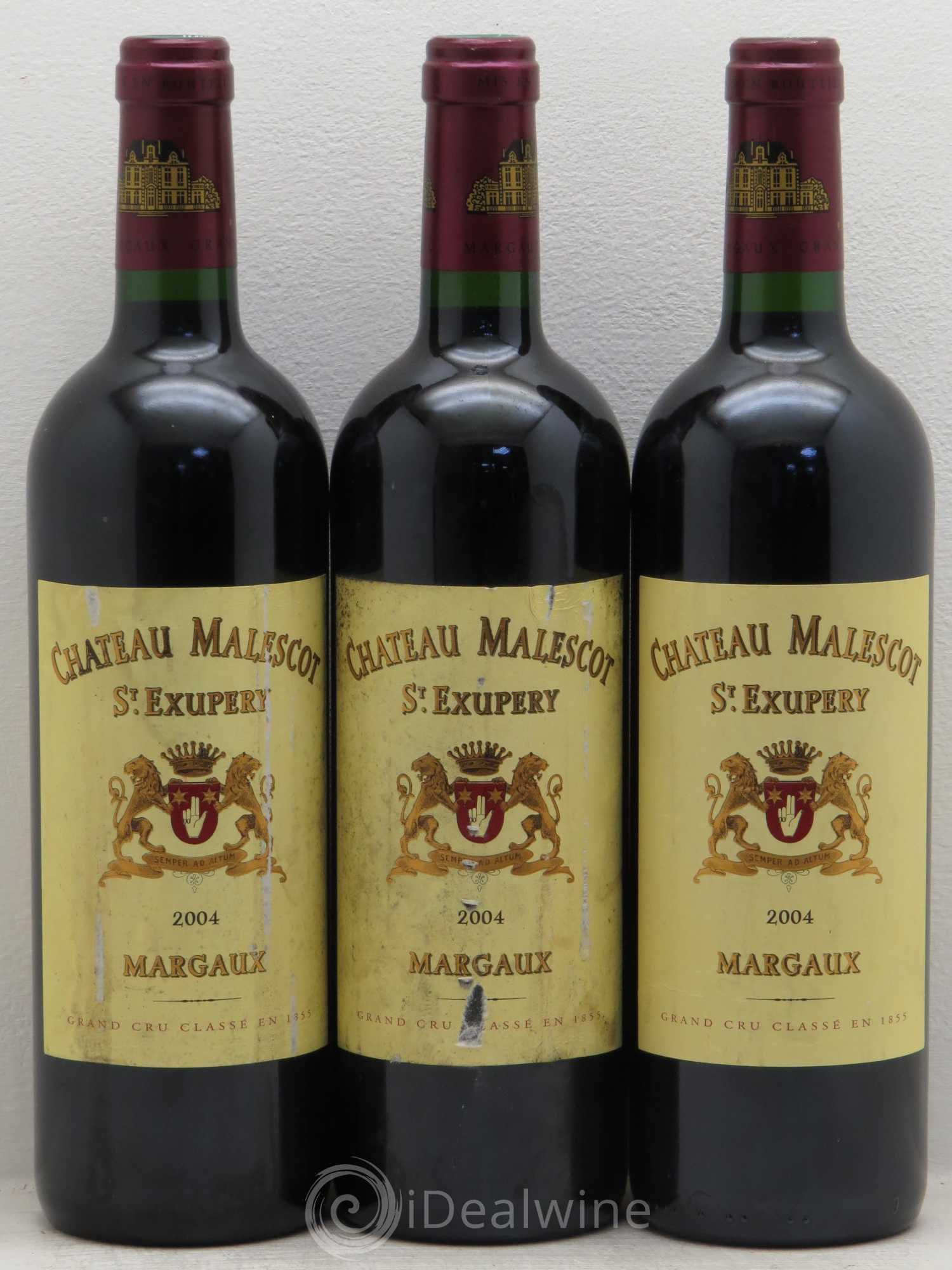 Château Malescot Saint-Exupéry 3ème Grand Cru Classé 2004 - Lot de 3 bouteilles - 0